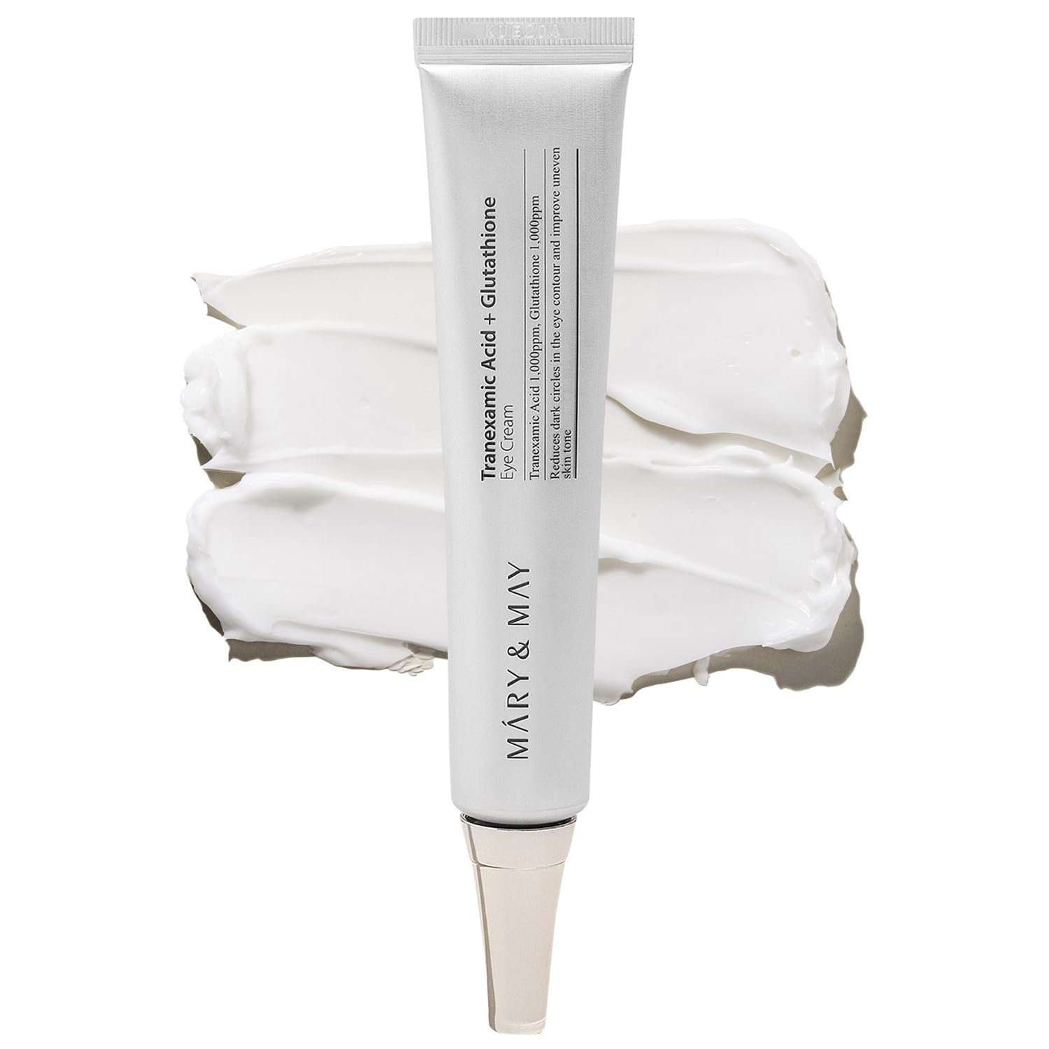 Mary&May Tranexamic Acid + Glutathione Eye Cream (30ml) – Korean Skincare for Dark Circles & Uneven tone – Fragrance-Free Under Eye Cream for Dark Spots & Hyperpigmentation 1.01oz.