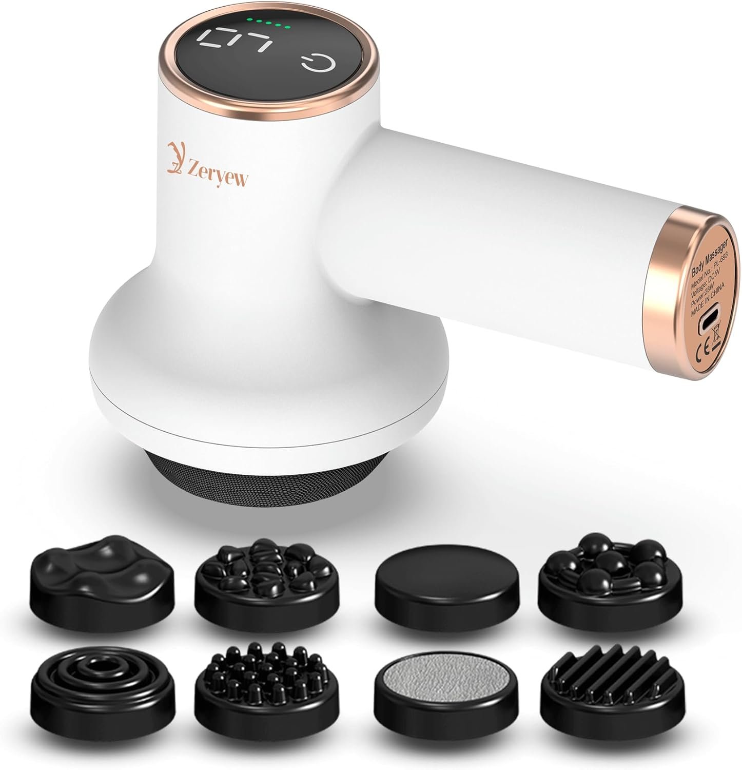 ZY ZERYEW Cordless Cellulite Massager, Handheld & Mini Lymphatic Drainage Massager, Massage Stomach Belly Arms Legs, Body Sculpting Machine for Women Female at Home -1.1lb Weight