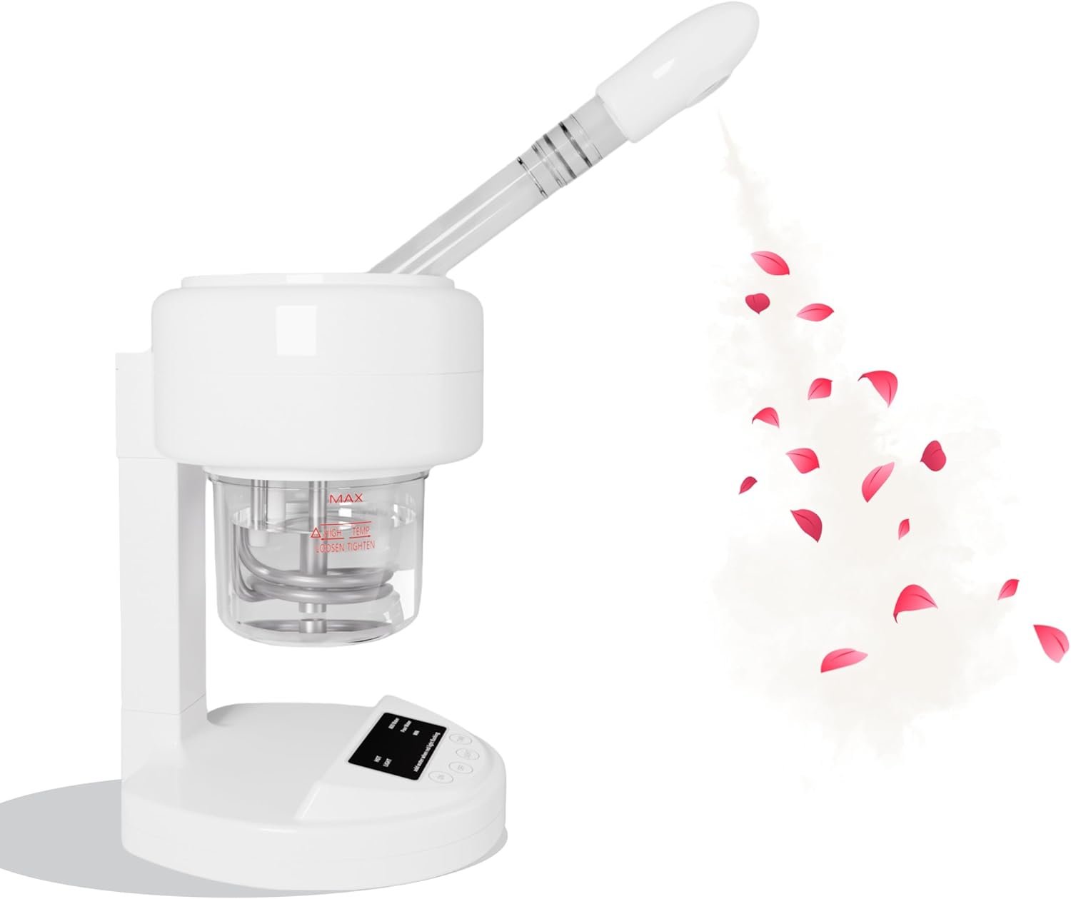 Nano Ionic Facial Steamer, 360° Rotatable Portable Mist Sprayer, Warm Mist Face Steamer for Pores Deep Cleansing Skin Moisturizing, Home SPA Facial Skin Care Device, White