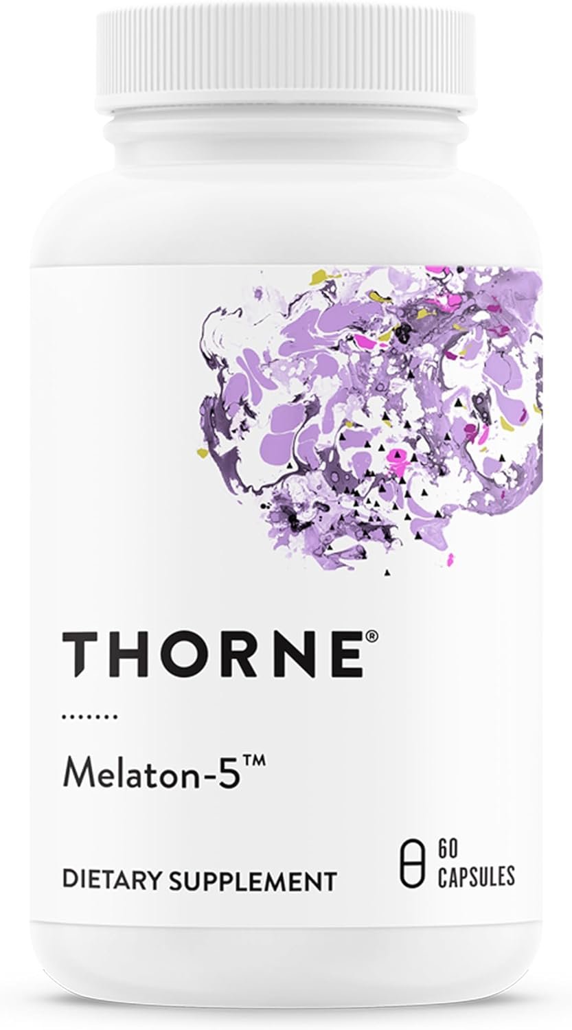 THORNE – Melaton-5-5 mg Melatonin Supplement – Supports Normal Circadian Rhythms, Restful Sleep & Relaxation* – Third-Party Certified – Gluten, Dairy & Soy-Free – 60 Capsules
