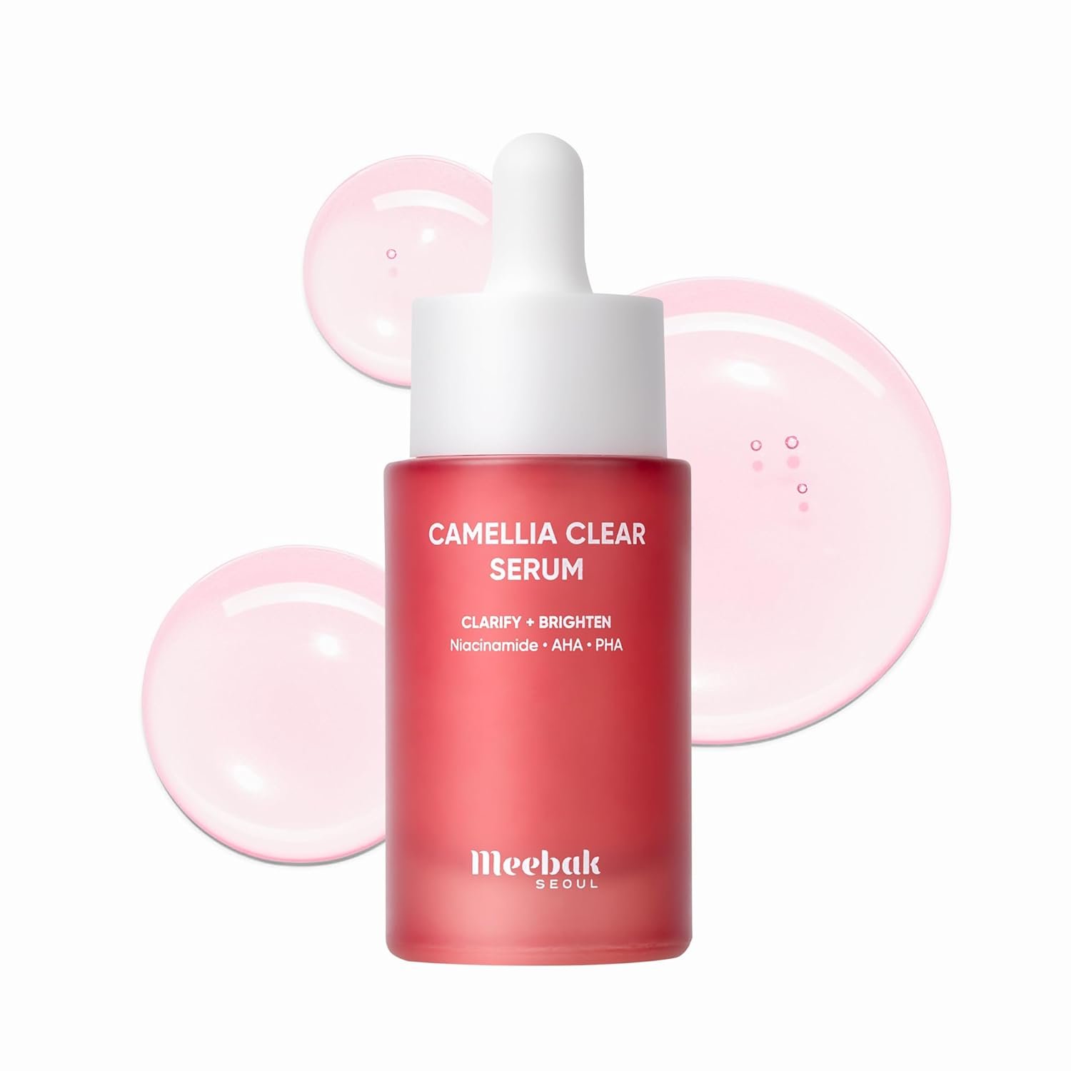 Meebak Camellia Clear Daily Exfoliating Serum – 2% Niacinamide + AHA & PHA, Gentle Chemical Exfoliant Face Serum for Skin Texture & Tone, Hydrating Pore Minimizer for Face, Korean Skincare