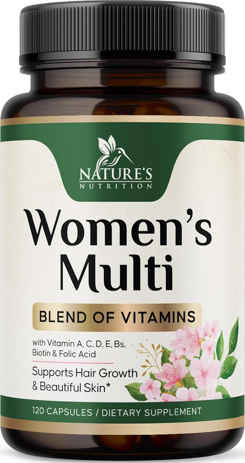 Multivitamin for Women – Complete Multi Vitamin with Vitamins A, C, D, E, B6, B12, Zinc, Calcium & Magnesium, Womens Daily Multimineral Supplement for Hair Skin and Nails Health Support – 120 Capsules