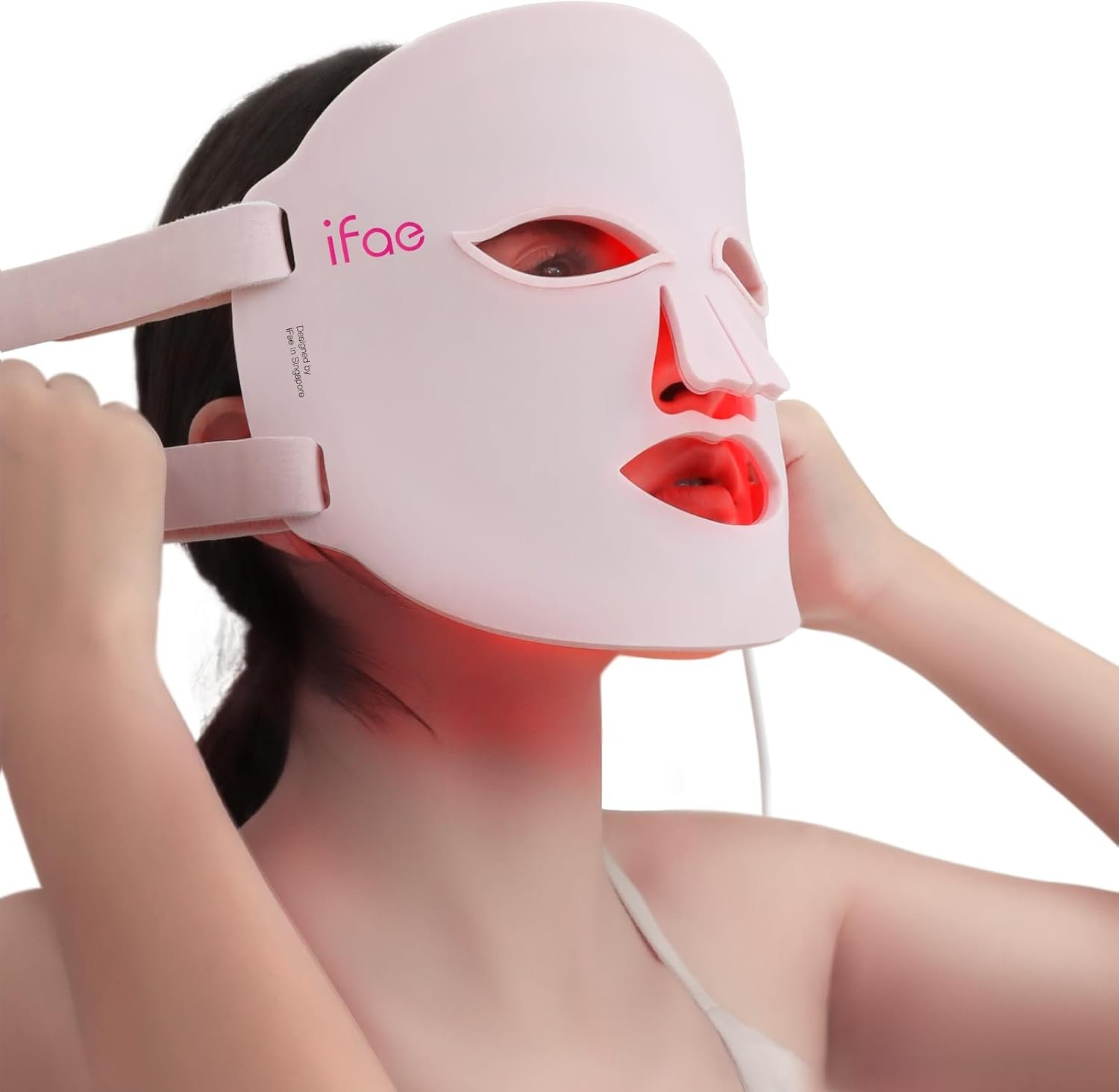 Red Light Therapy Mask for Face, 7 Colors Led Face Mask Light Therapy with Eye Protection and Remote, Rechargeable Ergonomic Design for True Anti-Aging Skincare at Home