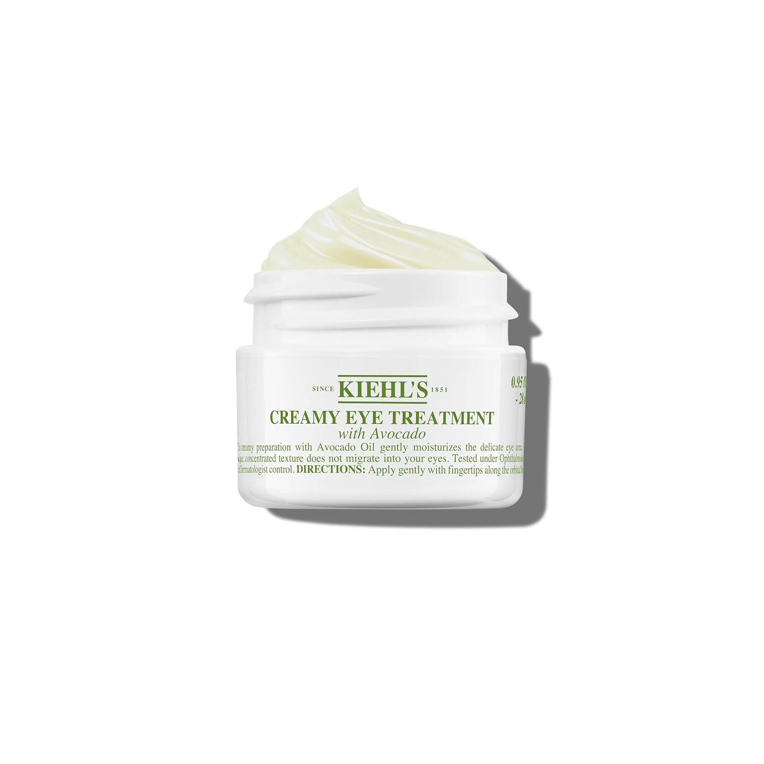 Kiehl’s Avocado Eye Treatment, Under Eye Cream for Puffiness and Dark Circles, with Caffeine to Correct Bags, 99% Naturally Derived Non-Toxic Formula