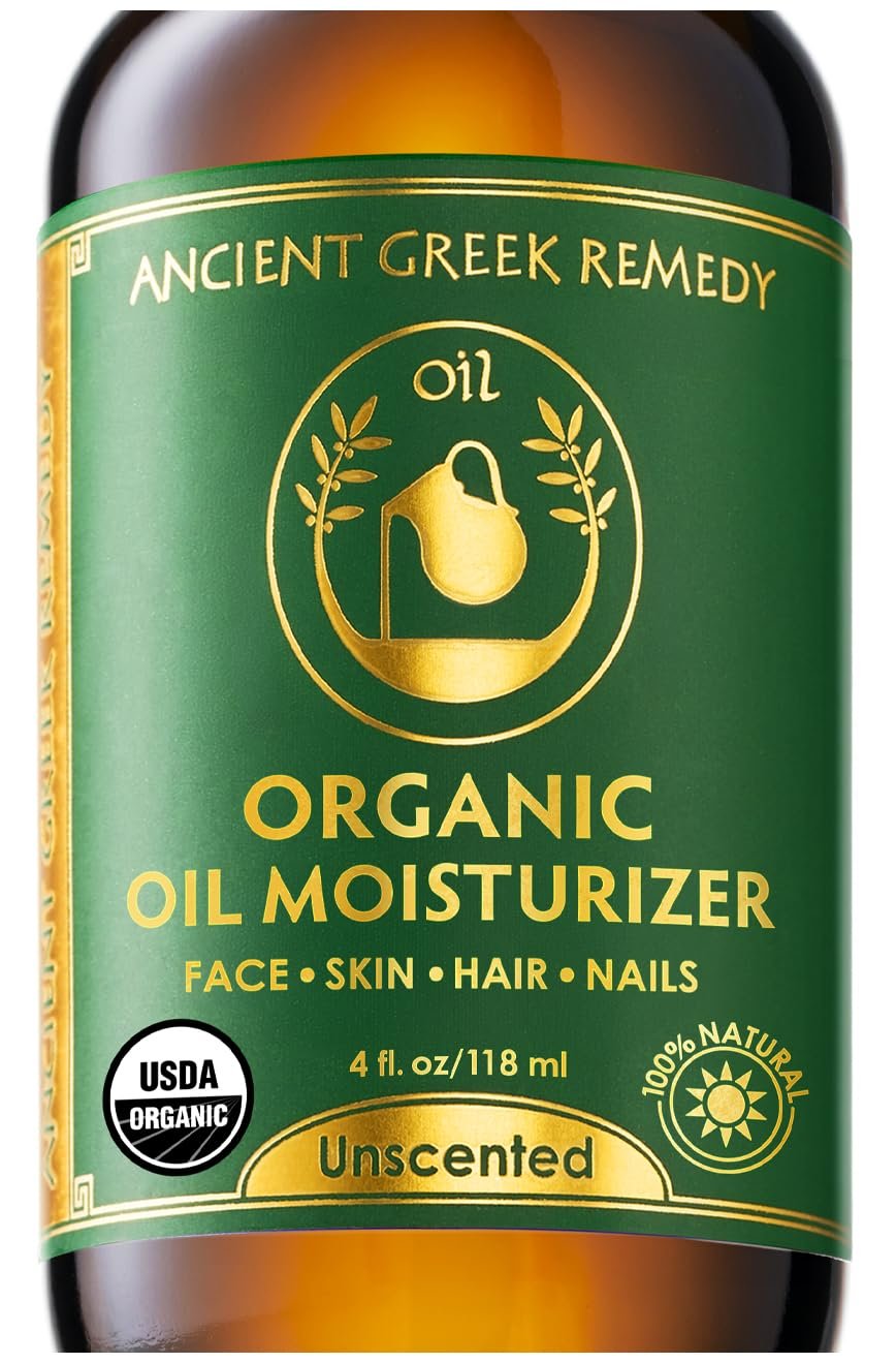 Ancient Greek Remedy Face Oil for Dry Skin – Organic Unscented Anti-Aging Serum – Jojoba, Rosehip, Almond, Olive, Vitamin E – Facial Gua Sha oil – Natural Body Moisturizer for Women & Men 4 oz