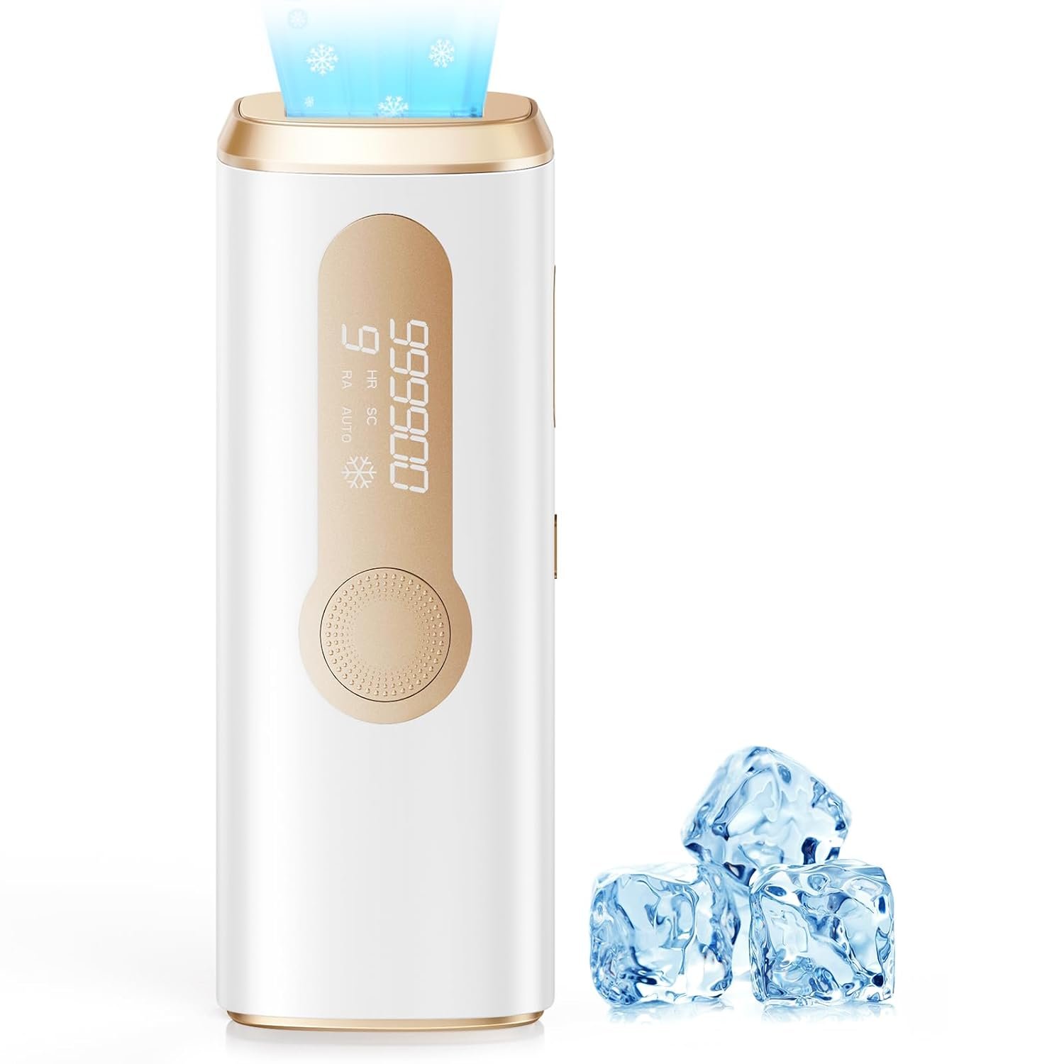 IPL Laser Hair Removal Device for Women & Men – Safe At-Home 45°F Ice-Cooling Contact for Painless & Long-Lasting Results, 86% Less Hair In 3 Weeks for Full Body & Face, White