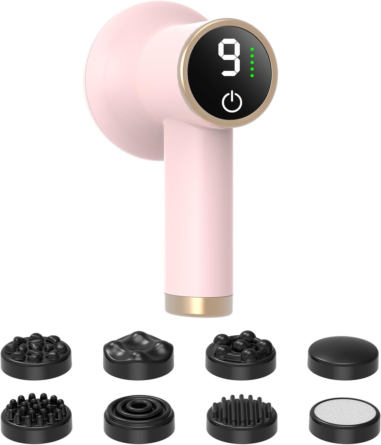 Body Massager for Cellulite, Electric Handheld Massage Tool, Body Relaxing Machine, 8 Massage Heads for Deep Relaxation at Home and Office, 9 Modes for Body SPA, 1800mAh Battery, Gift, Pink