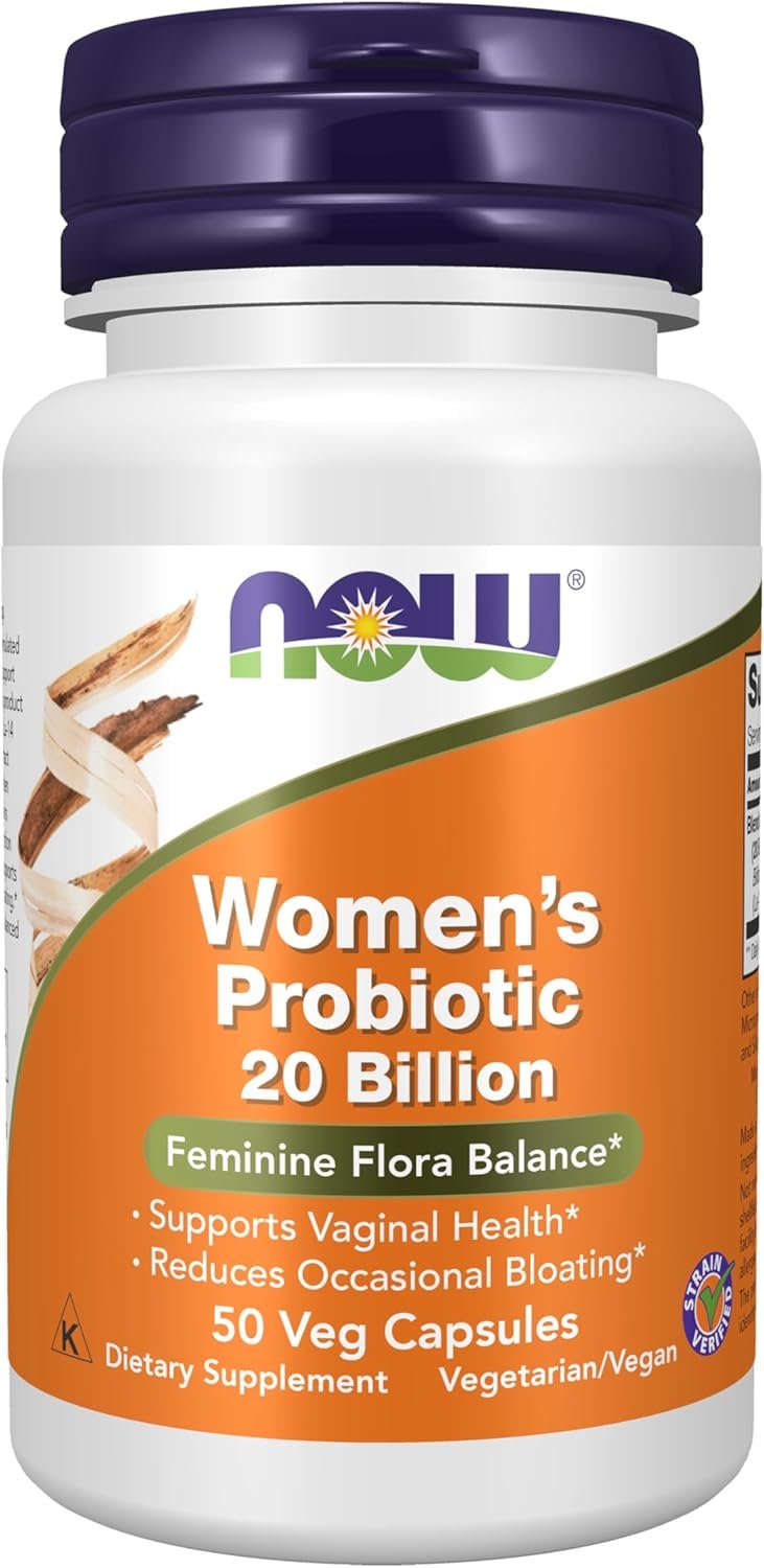 NOW Foods Supplements, Women’s Probiotic, 20 Billion, Specially Formulated using Three Clinically Tested Probiotic Strains, 50 Veg Capsules