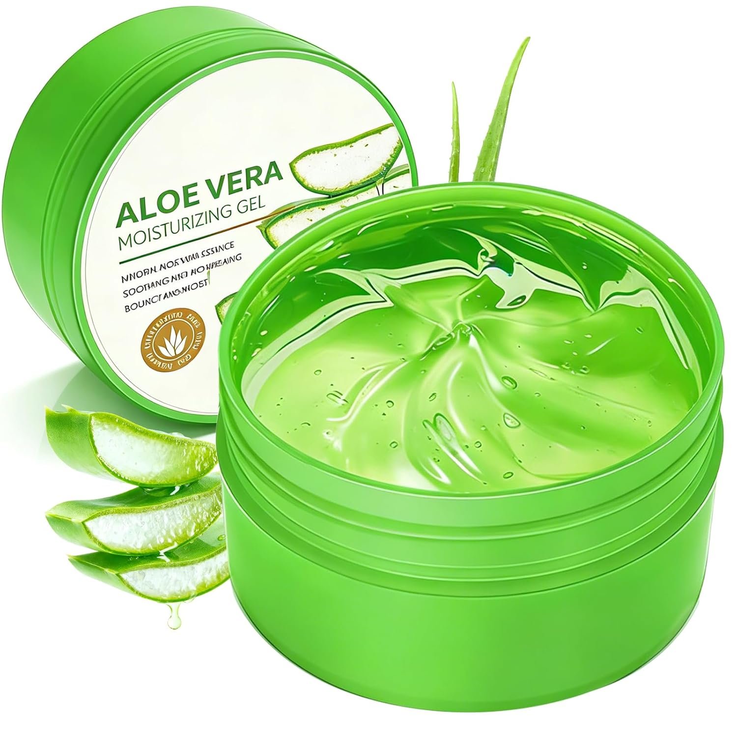 firstfly Natural Aloe Vera Gel for Face and Body, Organic Moisturizing Cream, Soothing and Hydrating Cooling Lotion for Travel and Self-Care, Non-Sticky Daily Moisturizer for All Skin Types,300ML