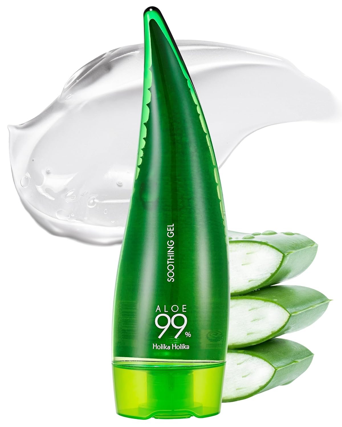 Holika Holika Aloe 99% Soothing Gel, 8.5 Ounce, 250ml – No Sticky 99% Aloe Vera Sunburn Relief – Moisturizing, Fast Absorbing for Face, Skin, Body&Hair