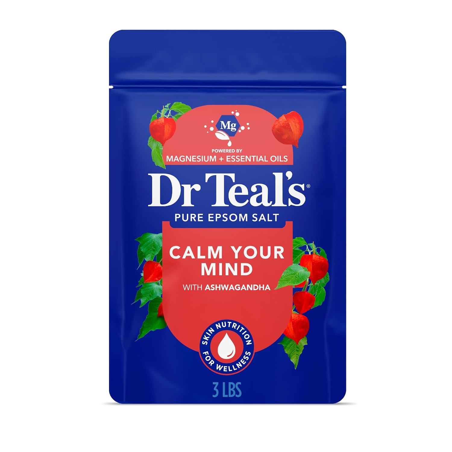 Dr Teal’s Epsom Salt Magnesium Soak, Ashwagandha & Essential Oils, 3 lbs