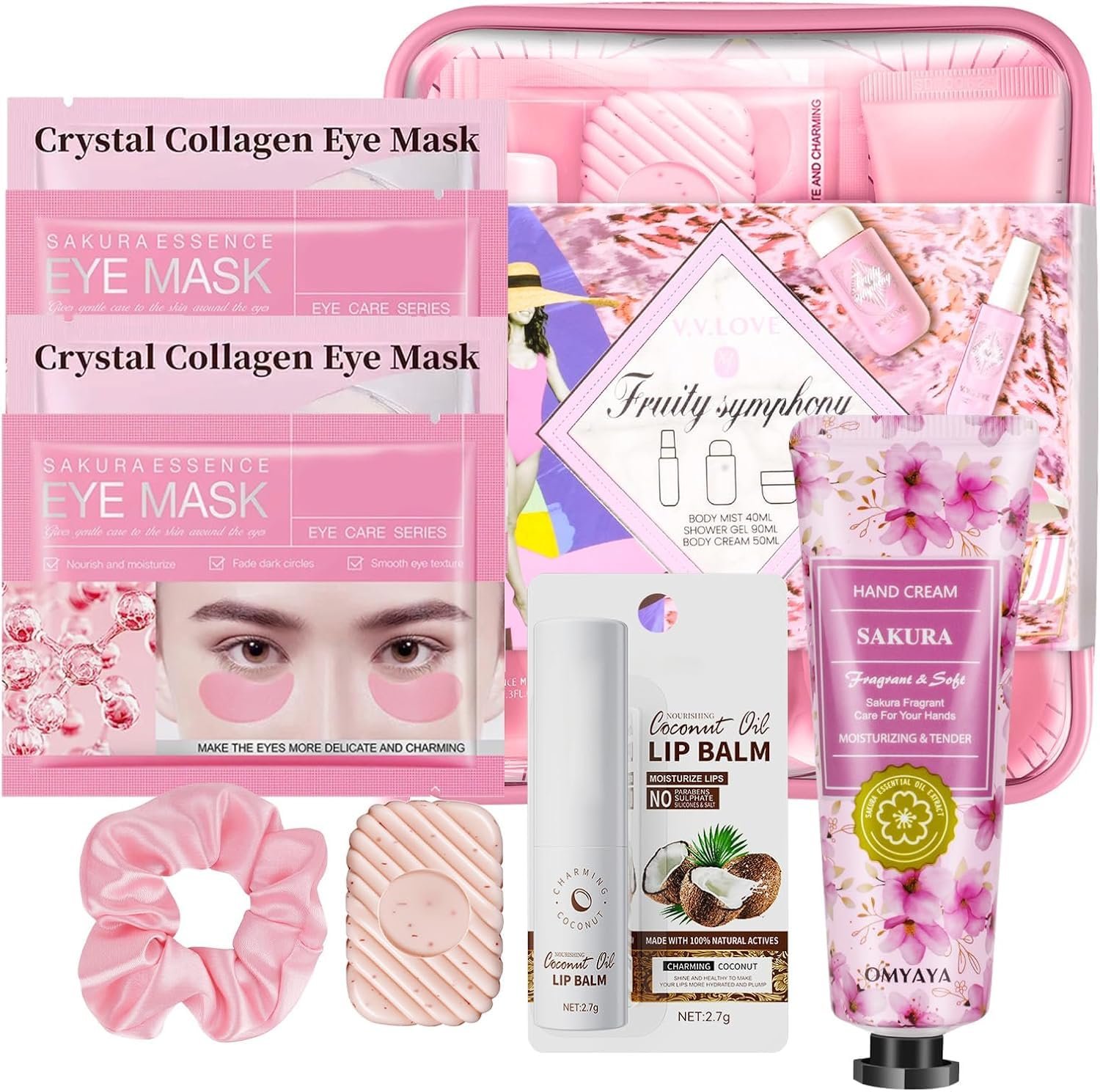 Gifts for Women Skin Care Set, 11 Pcs Skincare Kit For Women Gift Complete Travel -Size Spa Kit Skincare Gift Set Teens Birthday Galentines Day Party Favors Valentines Mothers Day Gift