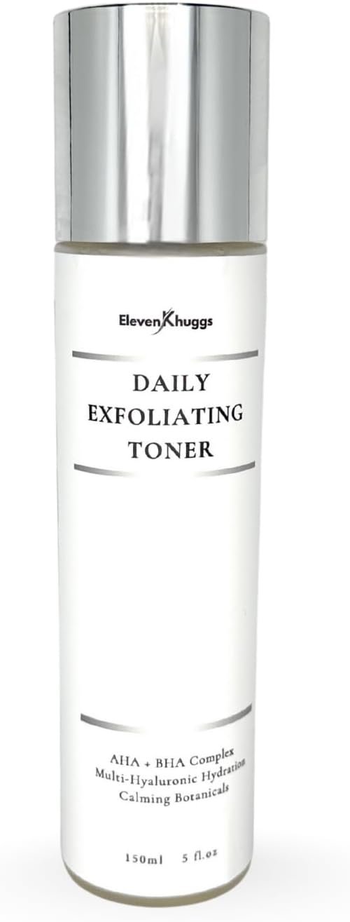 Daily Exfoliating Toner with AHA & BHA – Gentle AM/PM Pore Refining Liquid Exfoliant for Men & Women – Clears Pores, Smooths Texture, Hydrates Skin – Unscented, Non-Irritating Formula