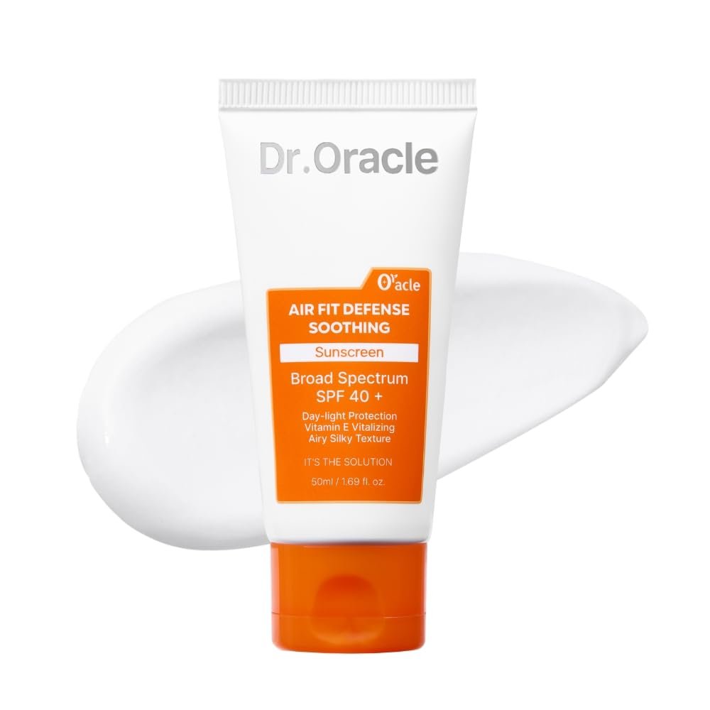 Dr.Oracle Air Fit Defense Sunscreen – SPF 40+ Broad Spectrum UVA/UVB Protection, Niacinamide & Vitamin E Daily Sunscreen, Lightweight Korean Skincare, 1.69 fl oz