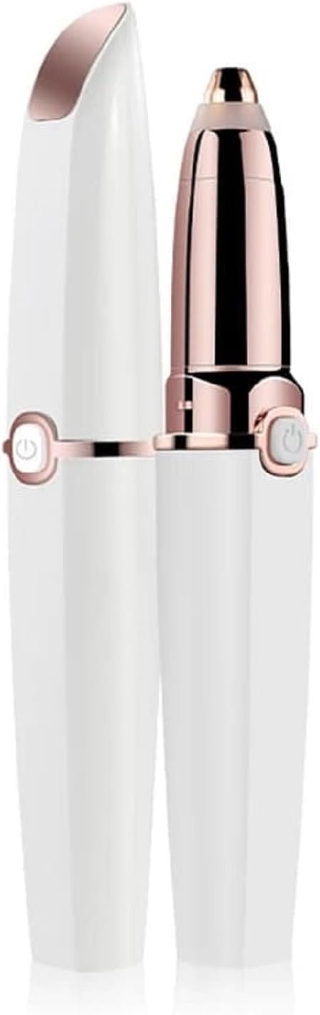 Abhiya’s Facial Hair Remover & Eyebrow Trimmer – 2 in 1 Electric Women’s Face, Nose & Body Shaver – Painless Epilator – USB Rechargeable with LED Light