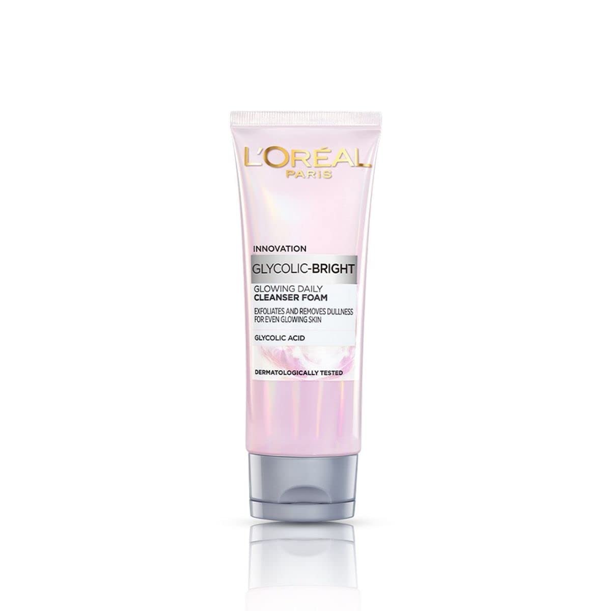 L’Oreal Paris Glycolic Bright Daily Foaming Facial Cleanser, 50ml |Daily Glowing Face Wash for Dull Skin