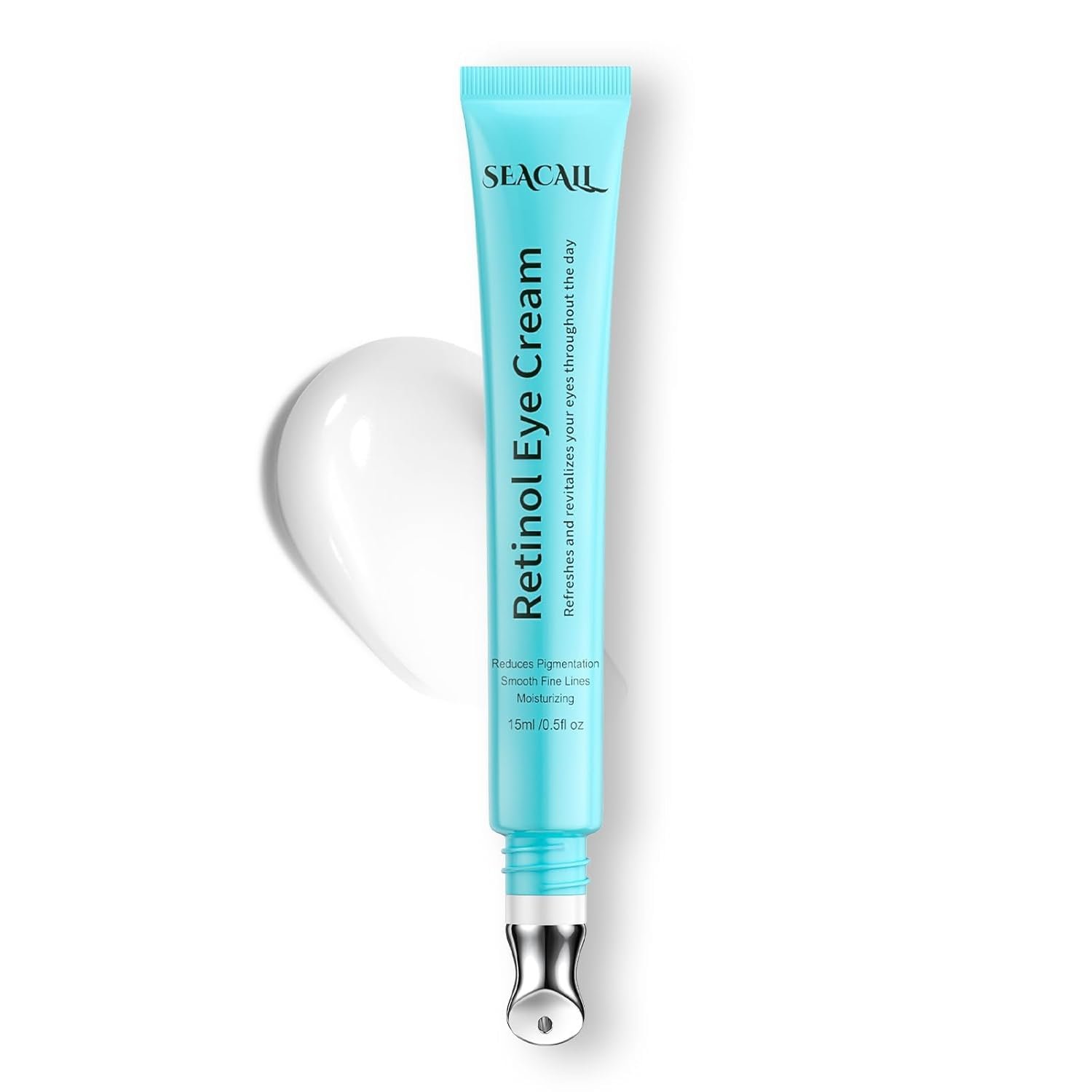 Retinol Eye Cream – Anti Aging Under Eye Cream with Hyaluronic Acid & Caffeine, Eye Serum for Dark Circles & Puffiness, Reduces Wrinkles & Repairs Eye Area (15ml)