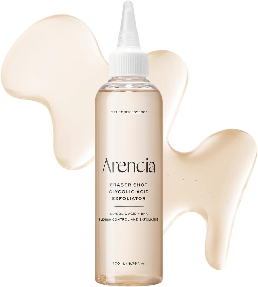 Arencia Erasor Shot Glycolic Acid 10% + BHA Exfoliating Toner, AHA Liquid Exfoliant for Skin Texture & Pore Care, Hydrating & Smoothing Formula, 200ml / 6.76 fl oz