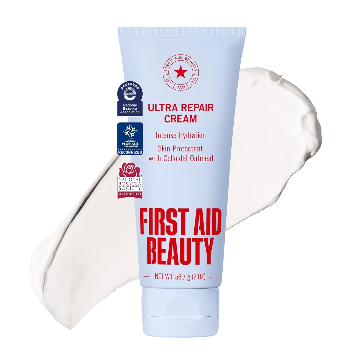 First Aid Beauty Ultra Repair Cream, Intense Hydration Face & Body Moisturizer with Colloidal Oatmeal, Helps Relieve Eczema, Dry Skin Barrier Repair, Fragrance Free
