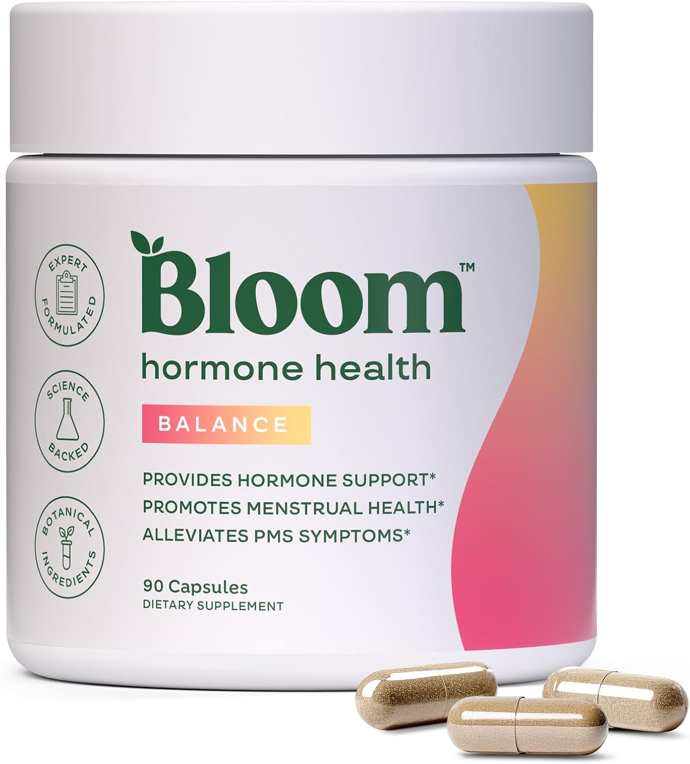Bloom Nutrition Hormone Health & Cortisol Support for Women – Balance – Menstrual Health, PMS Symptoms, Pomegranate Extract, Chaste Tree Berry & Dong Quai Root, 30 Servings