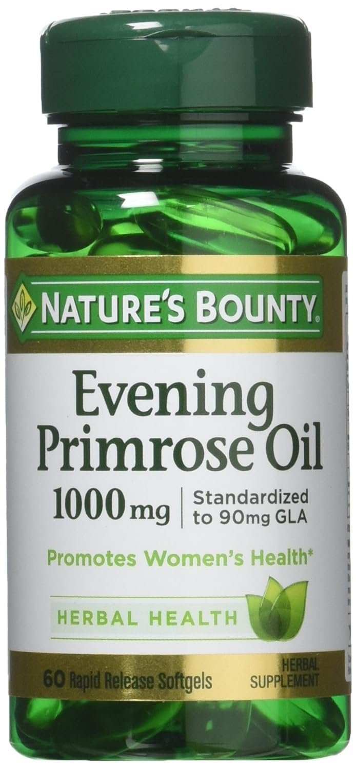 Nature’s Bounty Evening Primrose Oil, 1000mg, 180 Softgels (3 X 60 Count Bottles)
