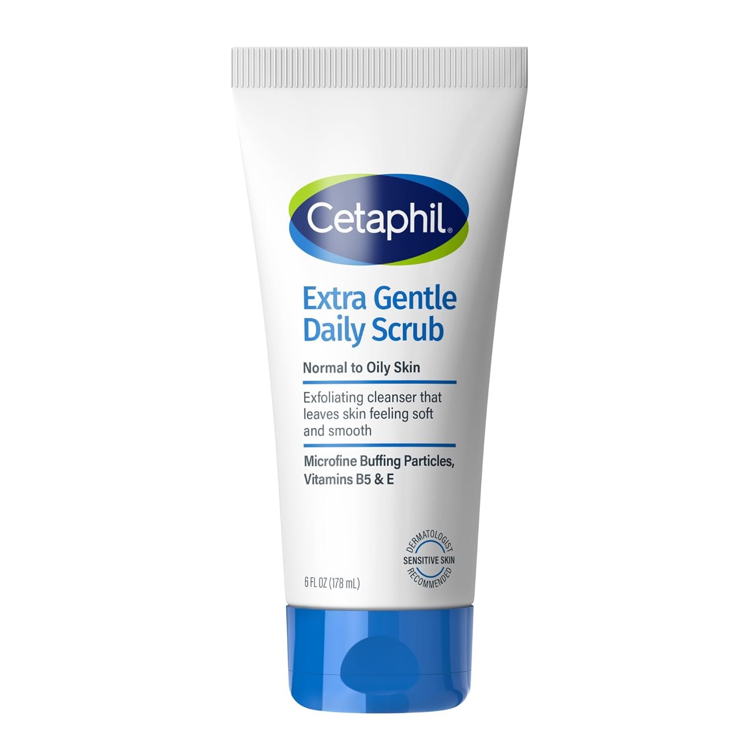 Cetaphil Exfoliating Face Wash, Extra Gentle Daily Face Scrub, Gently Exfoliates & Cleanses, For All Skin Types, Non-Irritating & Hypoallergenic, Suitable For Sensitive Skin, 6 Fl Oz