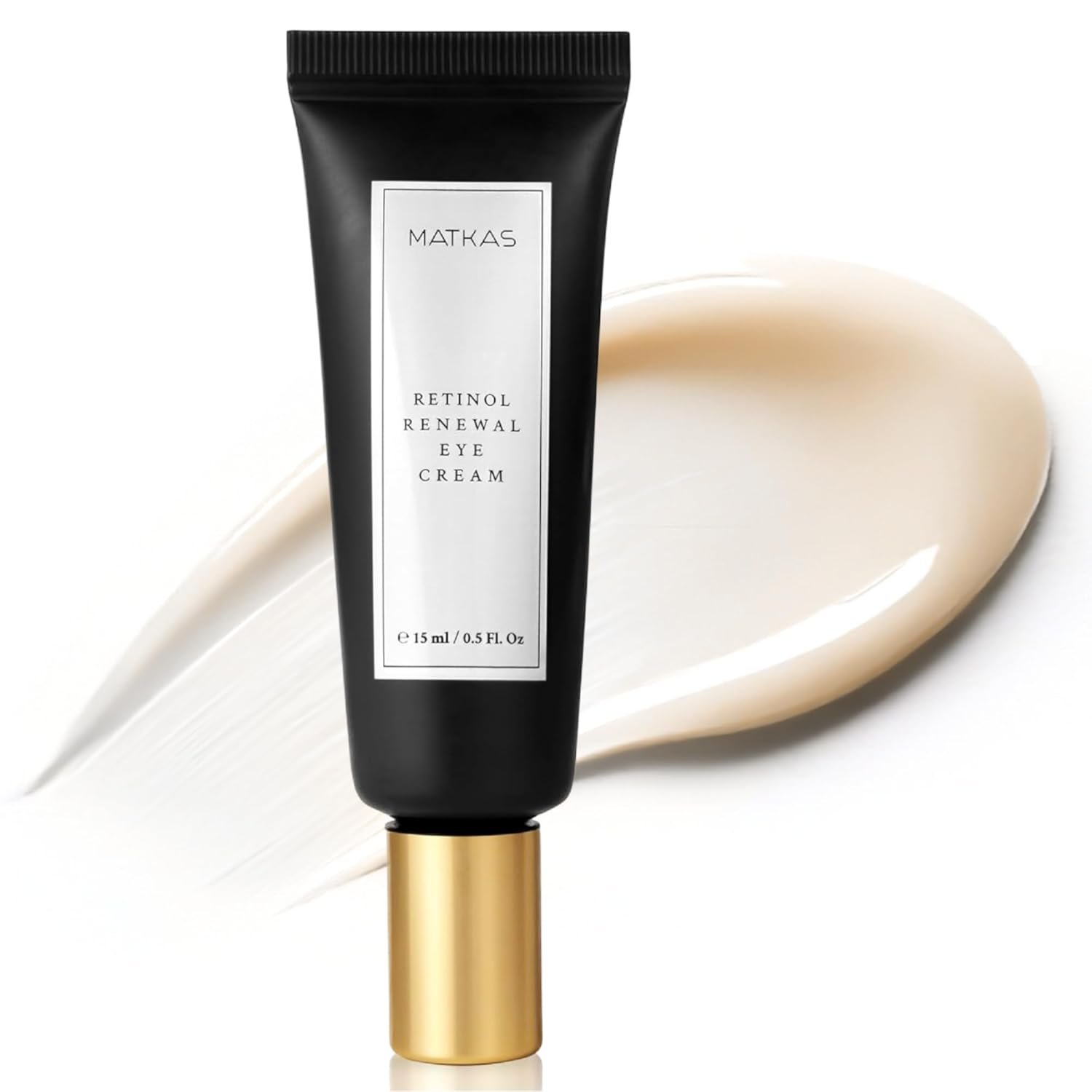 MATKAS Korean Retinol Under Eye Cream for Dark Circles & Puffiness 0.5 fl.oz. – Brightening Under Eyes Cream for Wrinkles & Anti Aging, Korean Under Eyes Brightener for Dark Circles, Retinol Eye Serum