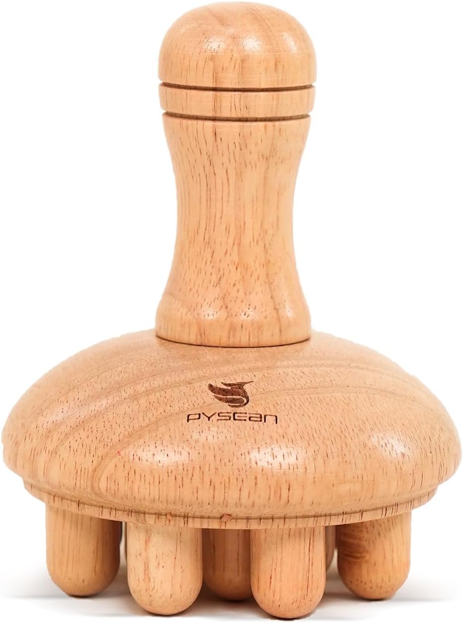 Wooden Mushroom Massager, Wooden Body Contouring Therapeutic Tool, Anti Cellulite, Lymphatic Drainage, Muscle Relaxation and Pain Relief for Neck and Back Massager