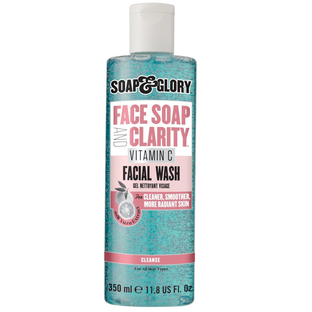 Soap & Glory Face Wash with Vitamin C – 3 in 1 Brightening Facial Cleanser, Makeup Remover & Face Exfoliator – Deeply Cleanses, Purifies & Hydrates for Radiant, Smooth Skin (11.8 fl oz)