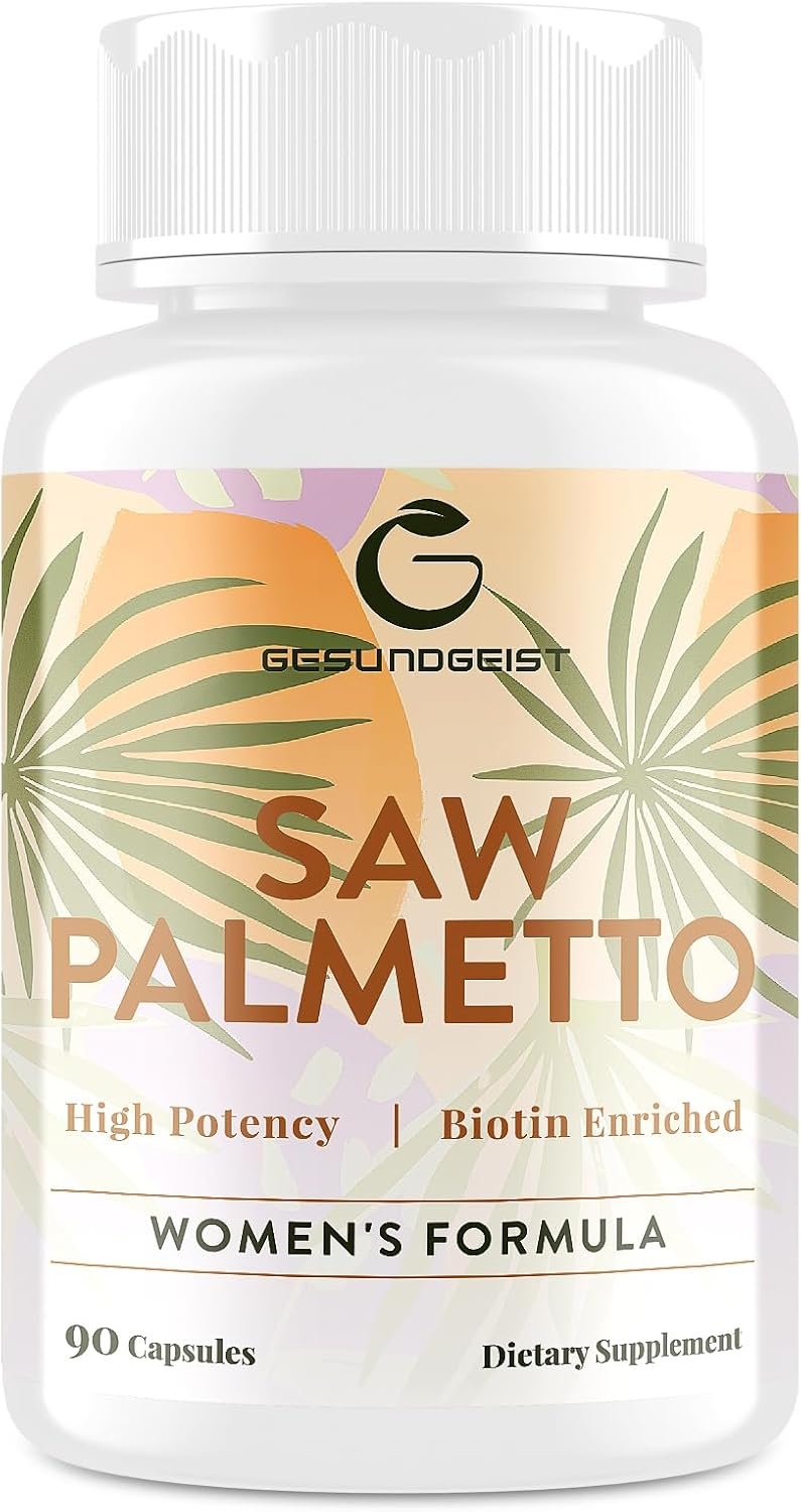 Saw Palmetto for Women Hair Loss – DHT Blocker with 5-in-1 Blend for Hair Growth, Skin & Nails, Urinary Wellness – Extra Strength Saw Palmetto Supplement – 90 Capsules
