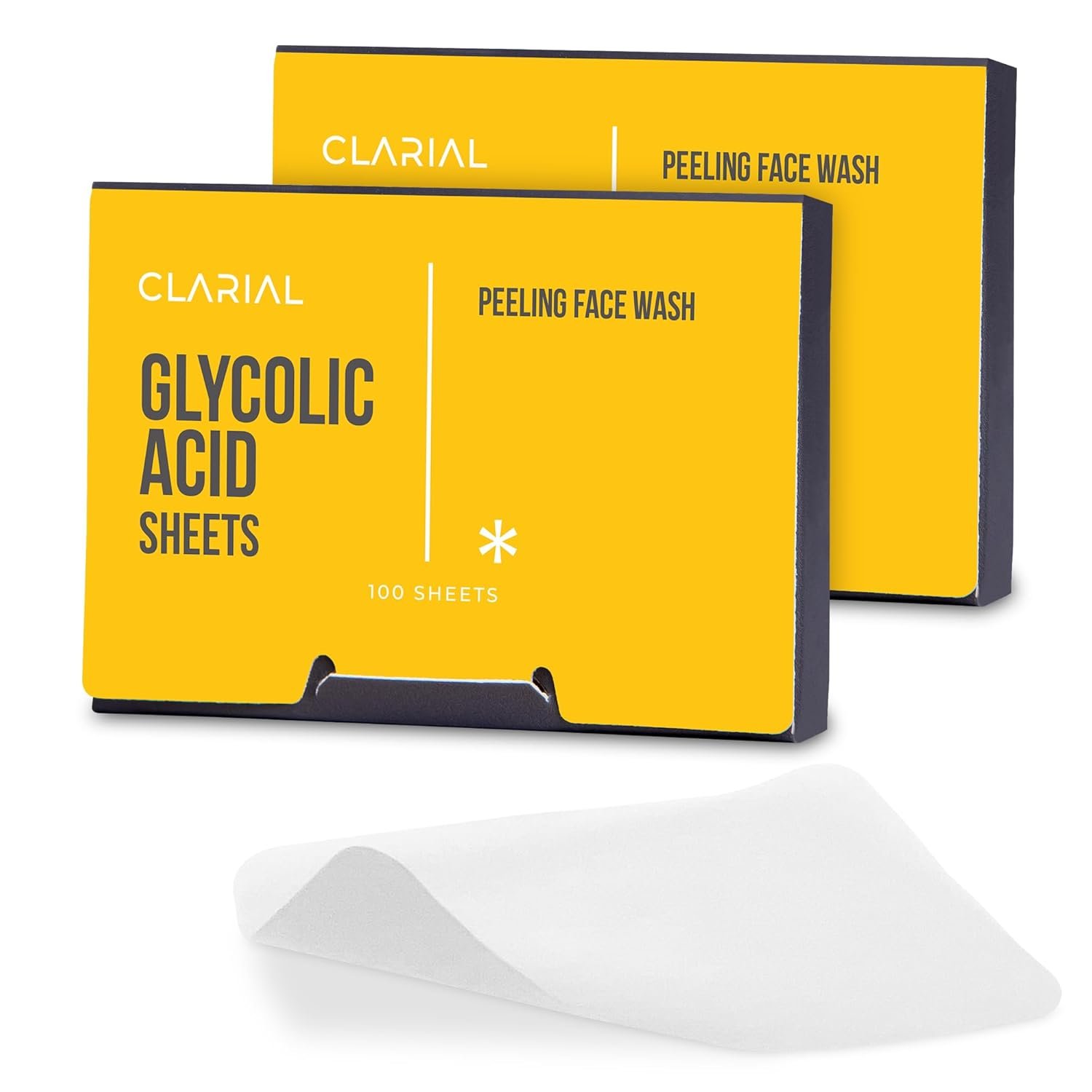 Glycolic Acid Soap Sheets – 100 Exfoliating Peel Face Wash – Travel Size Facial Cleanser with Vitamin C, Retinol, Kojic Acid, Collagen – Anti Aging and Minimizes Pores and Scars – 2 Pack