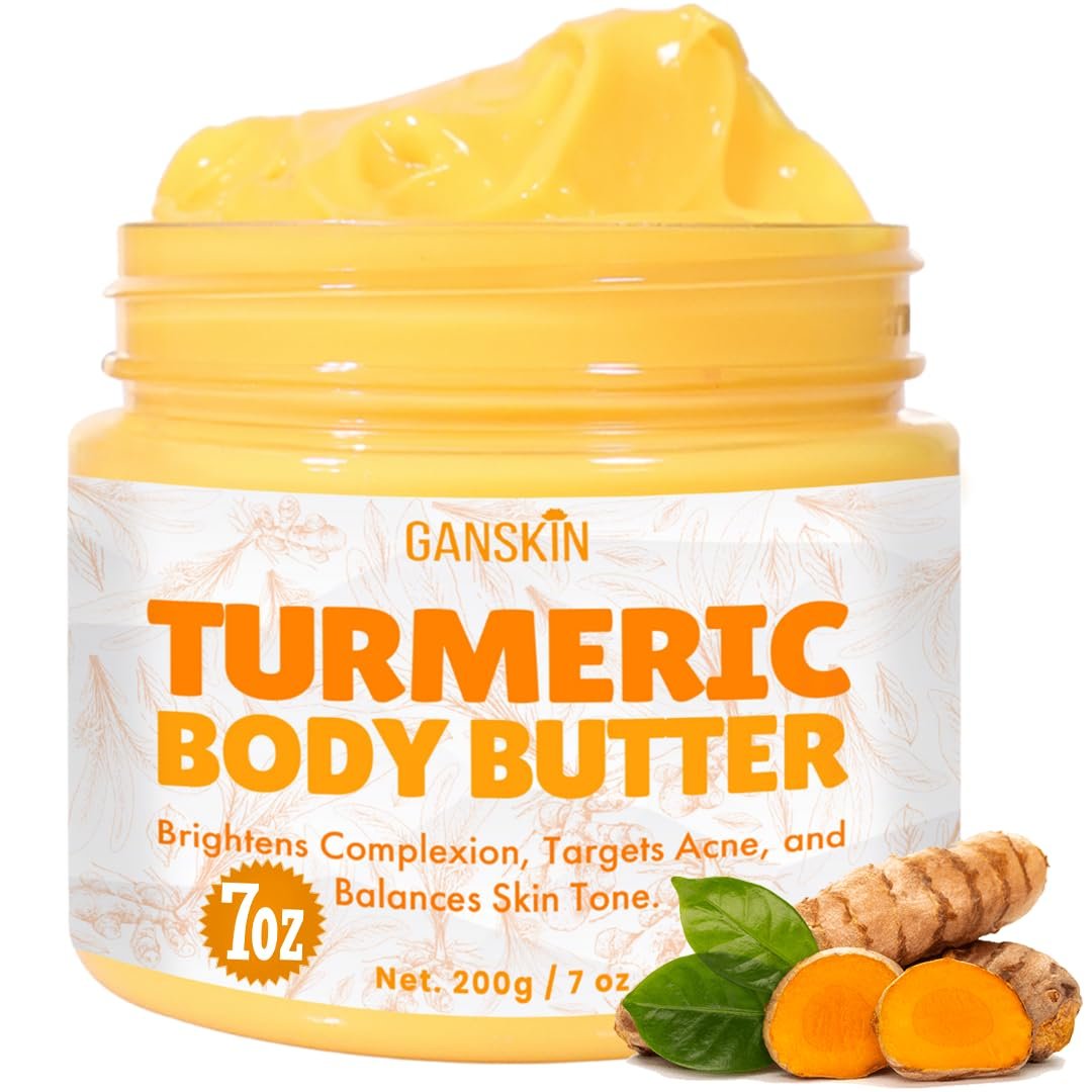 Turmeric Face Cream – All Natural Skin Brightening Lotion – Turmeric Whipped Body Butter for Dark Spots, Hyperpigmentation – Skincare Cleanses, Fights Acne, Evens Tone, Scars, Sun Damage