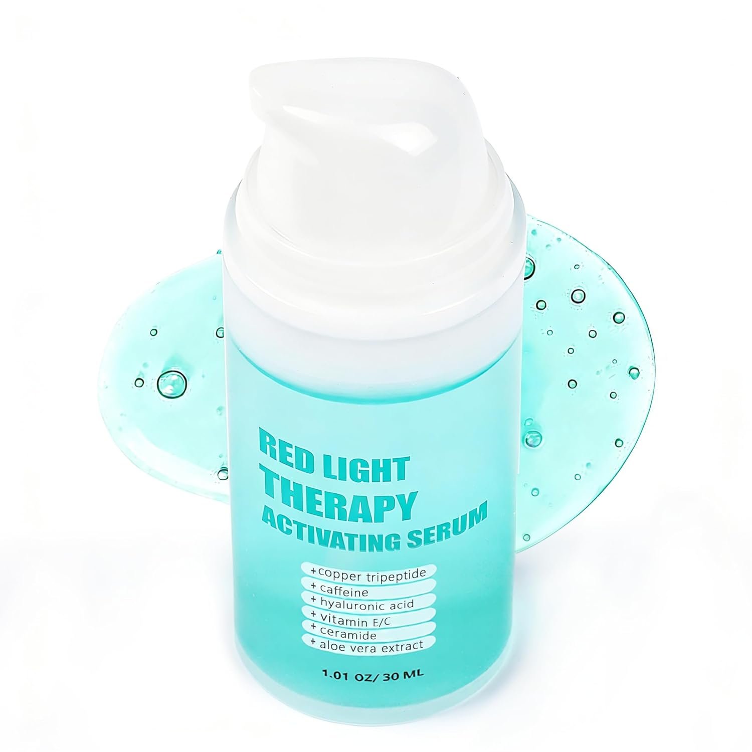 Red Light Therapy Activation Serum – Advanced Formula to Boost Collagen, Increase LED Light Therapy 10x Effects, Reduce Wrinkles&Soothe Sensitive Skin for Face&Neck with Copper Peptides,VE,1.01FLoz