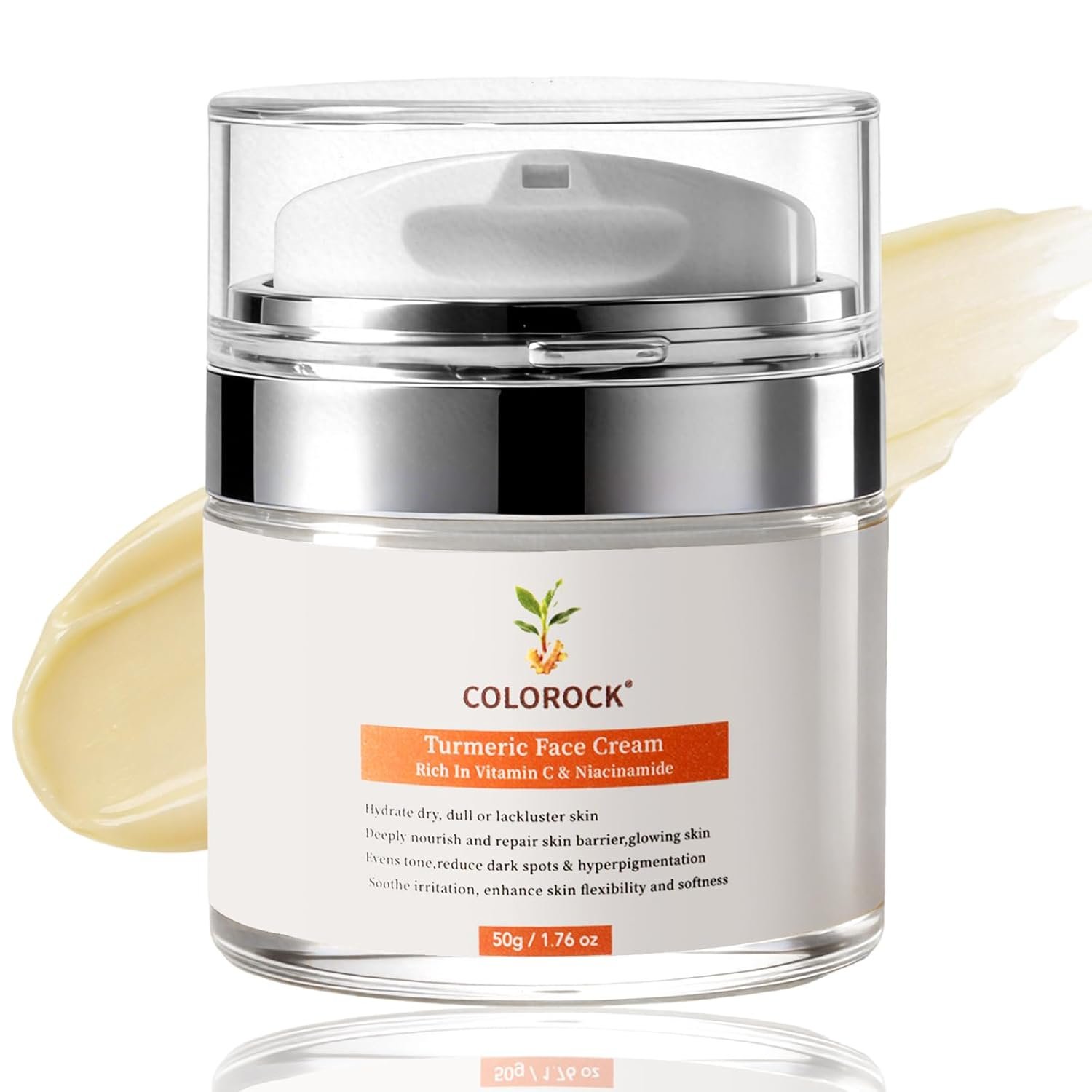 Turmeric Face Cream with Vitamin C & Niacinamide – Dark Spot Removal & Anti-Aging Face Moisturizer,Deep Pore Cleansing,Radiant & Smooth Skin,Suitable for All Skin Types 50G