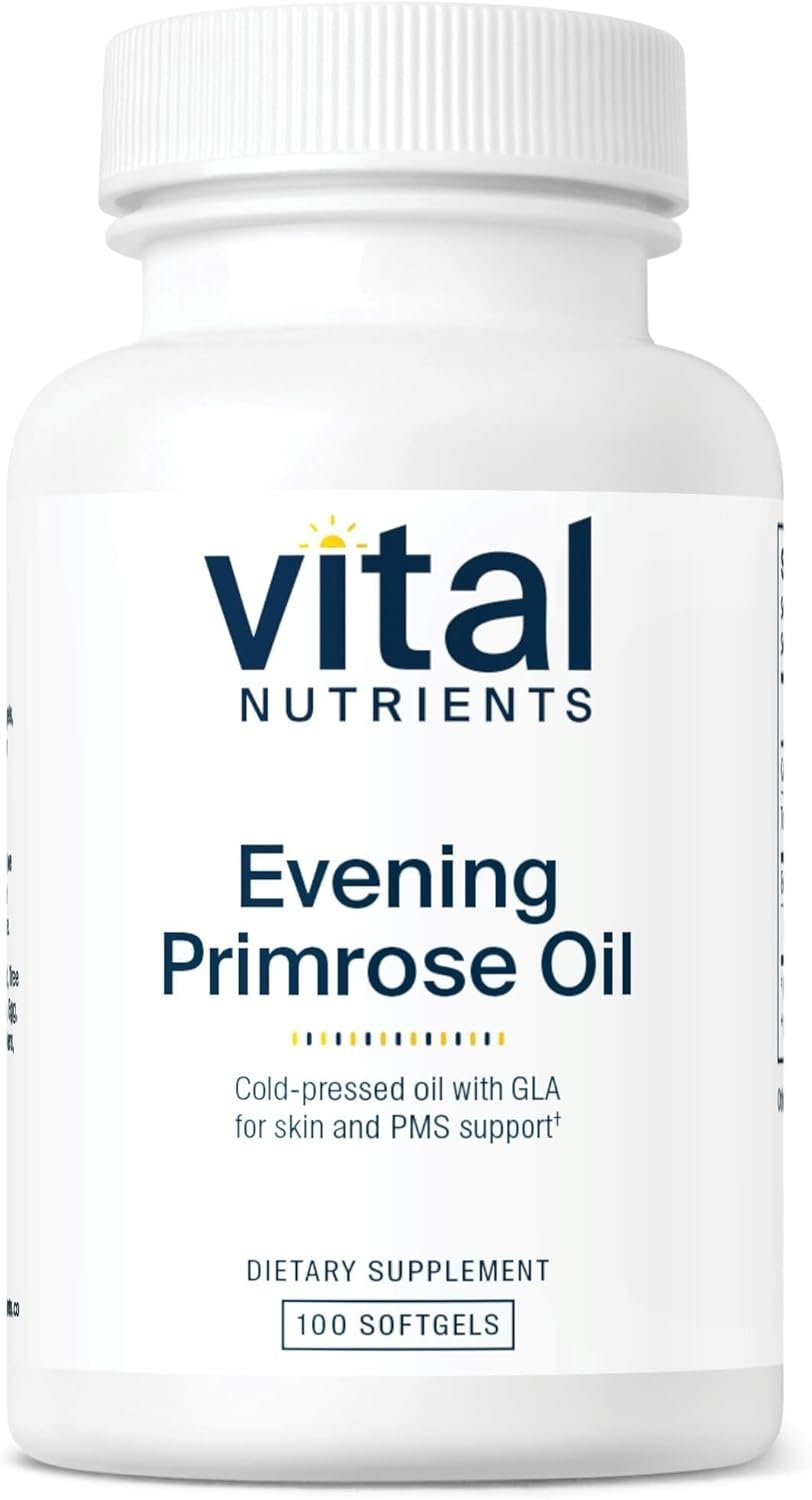 Vital Nutrients Evening Primrose Oil 1000mg – Primrose Supplement for Women – GLA Omega-6 Fatty Acid for Skin and PMS Support* – Gluten, Dairy, Soy Free – Non-GMO – 100 Softgels