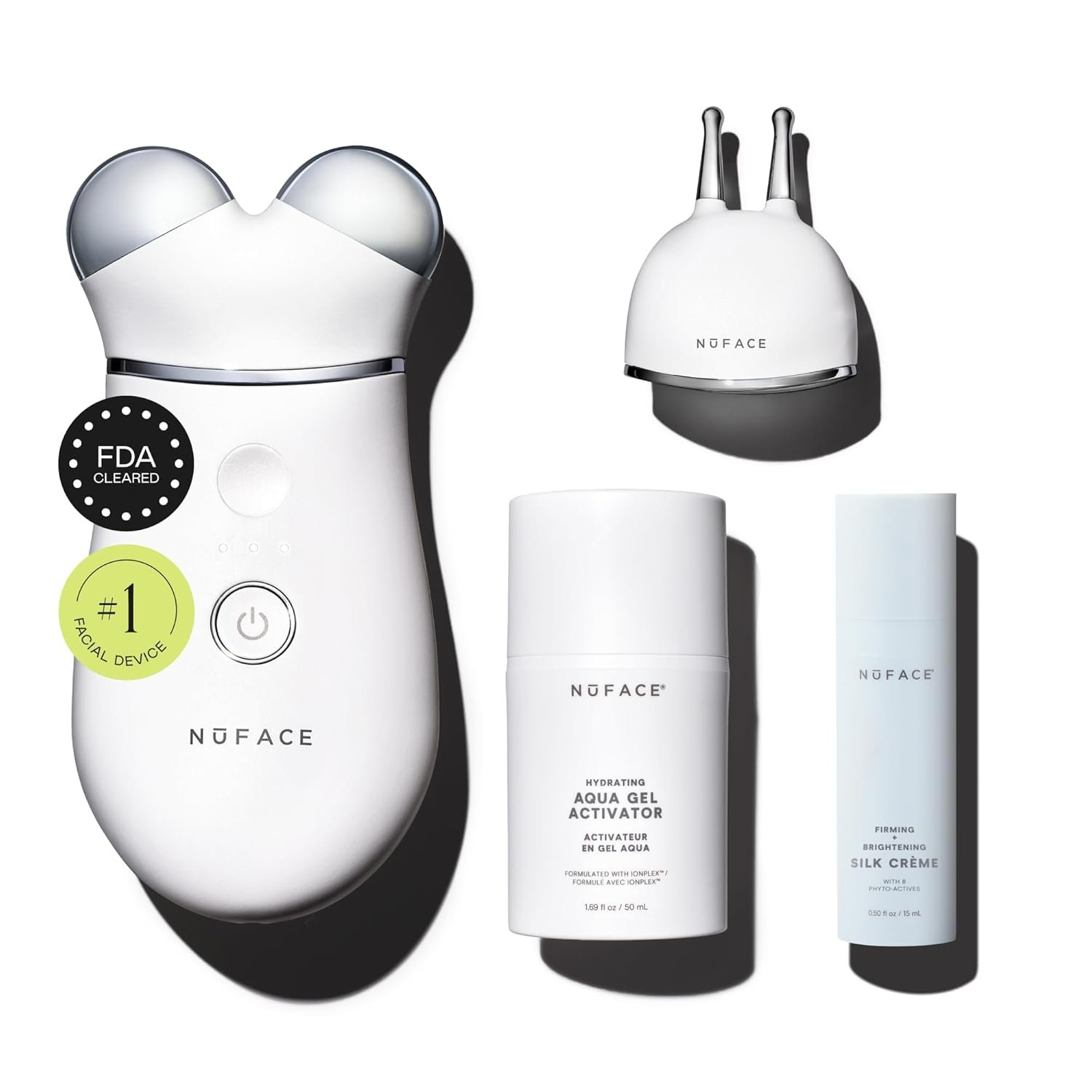NUFACE Trinity+ Facial Massager + Lip & Eye Attachment – FDA-Cleared Face Sculpting Tool, Targeted Lift, Reduces & Smooths – Microcurrent Facial Device