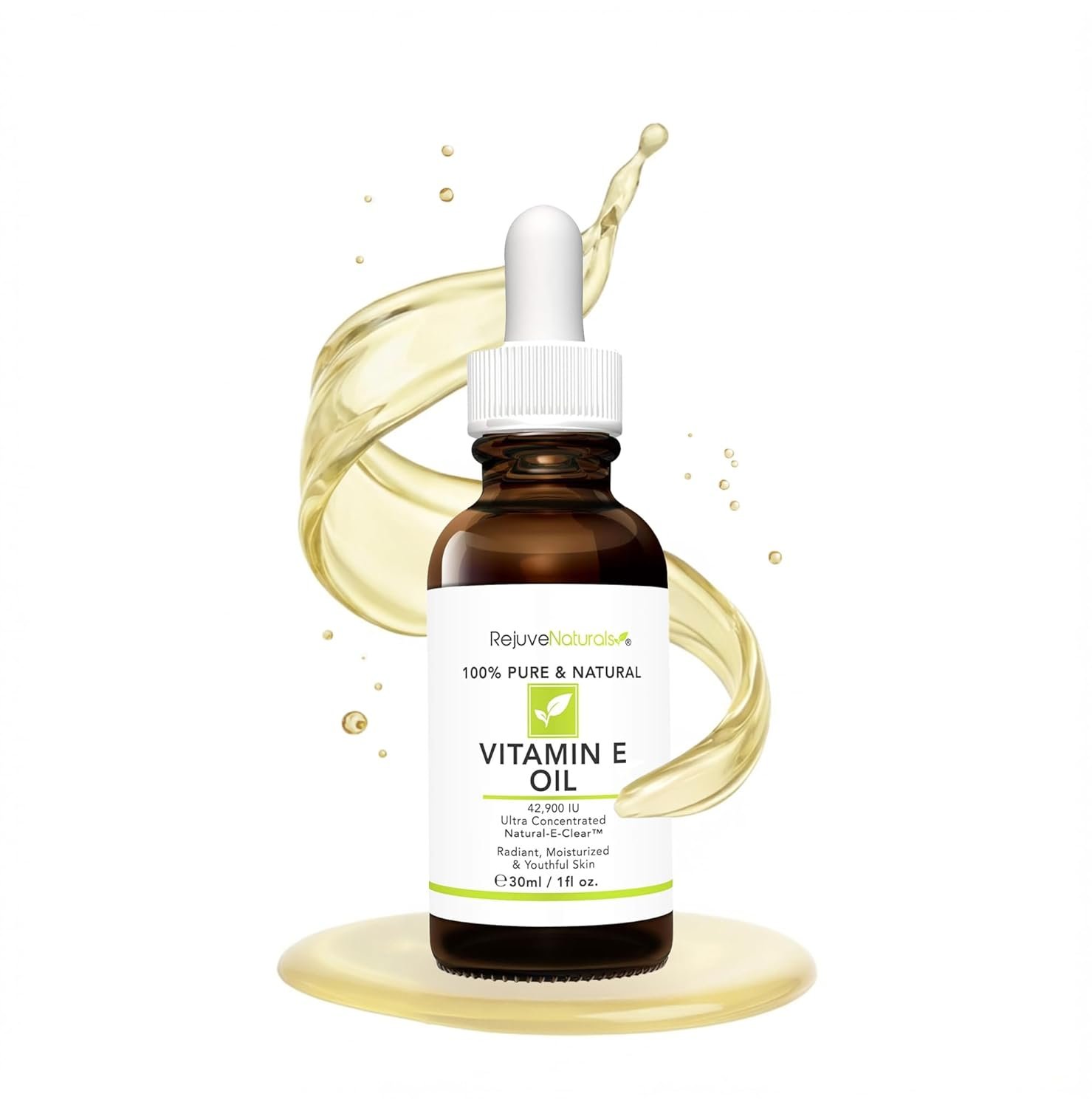 Vitamin E Oil – 100% Pure & Natural, 42,900 IU. Repair Dry, Damaged Skin from Surgery & Acne, Age Spots & Wrinkles. Boost Collagen for Moisturized, Youthful-looking Skin. d-alpha tocopherol