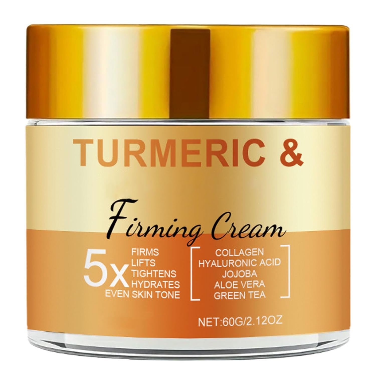 Turmeric Face Cream, Natural Turmeric Face Moisturizer for Lifting Hydrating Day-Night Anti-Aging Cream for Normal, Dry, Oily & Combination Skin 2.12 FL OZ