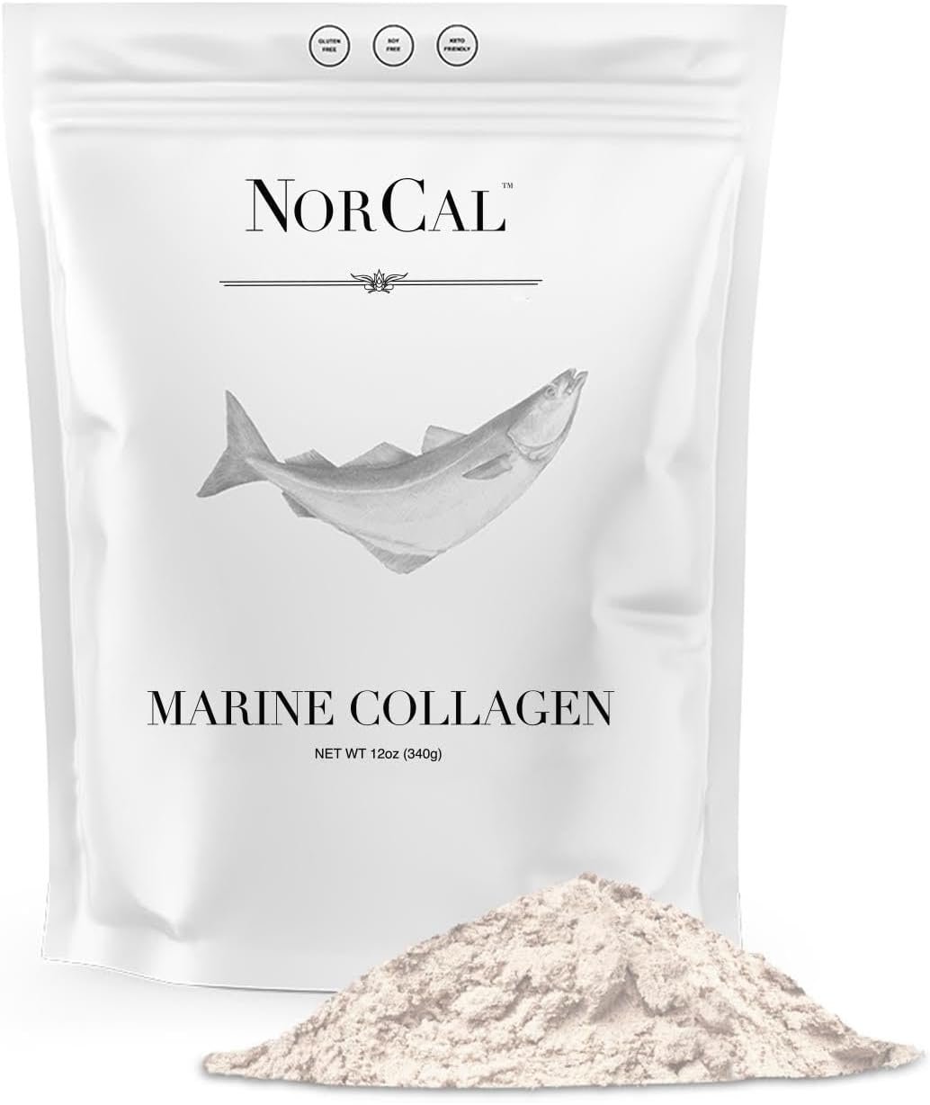 Norcal Marine Collagen – 12oz Marine Collagen Peptides Powder | High Protein, Zero Fat/Sugar/Carb | Skin, Hair, Nail & Joint Health | Low Metals, US GMP Certified