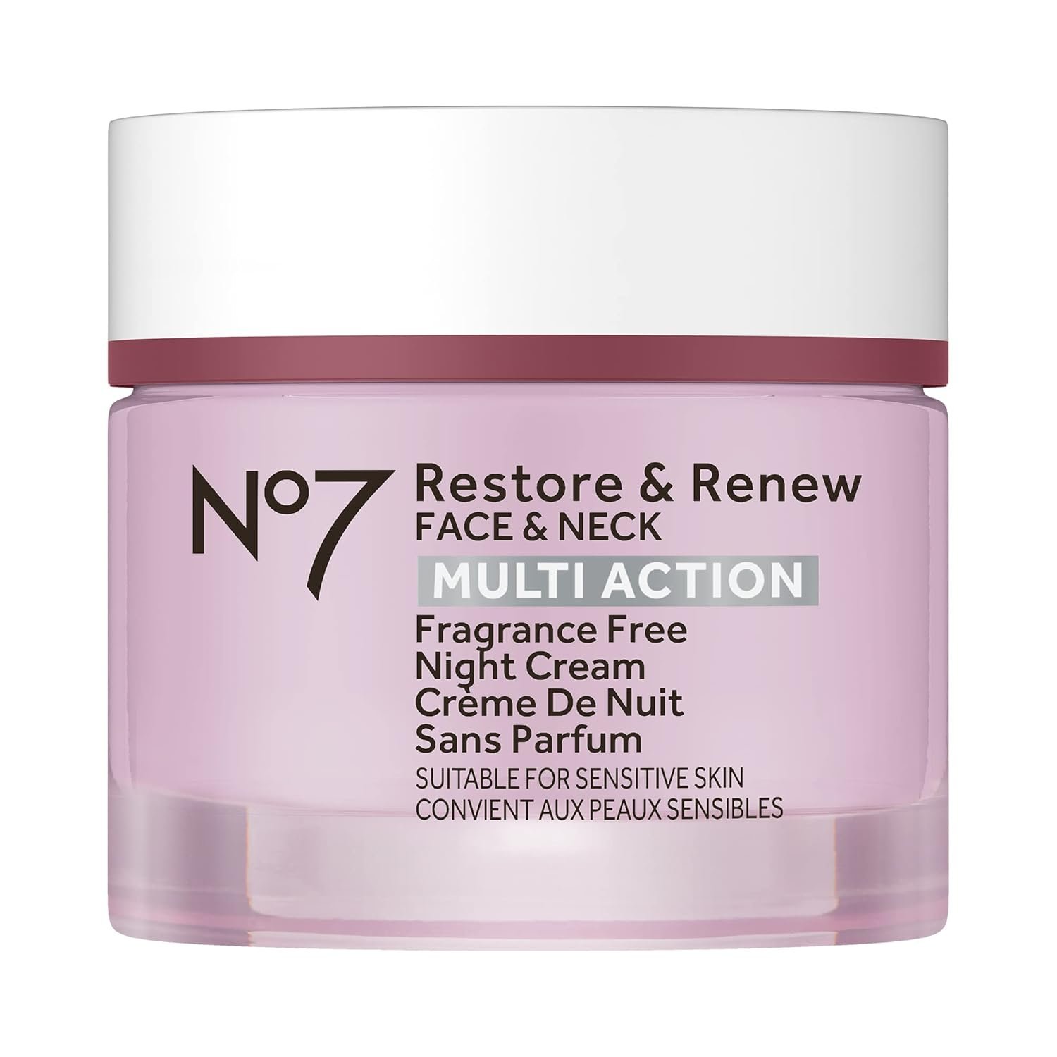 No7 Restore & Renew Multi Action Face & Neck Night Cream – Collagen Peptide Anti Aging Face Cream – Hydrating Hyaluronic Acid + Skin Firming Fragrance Free (50ml)