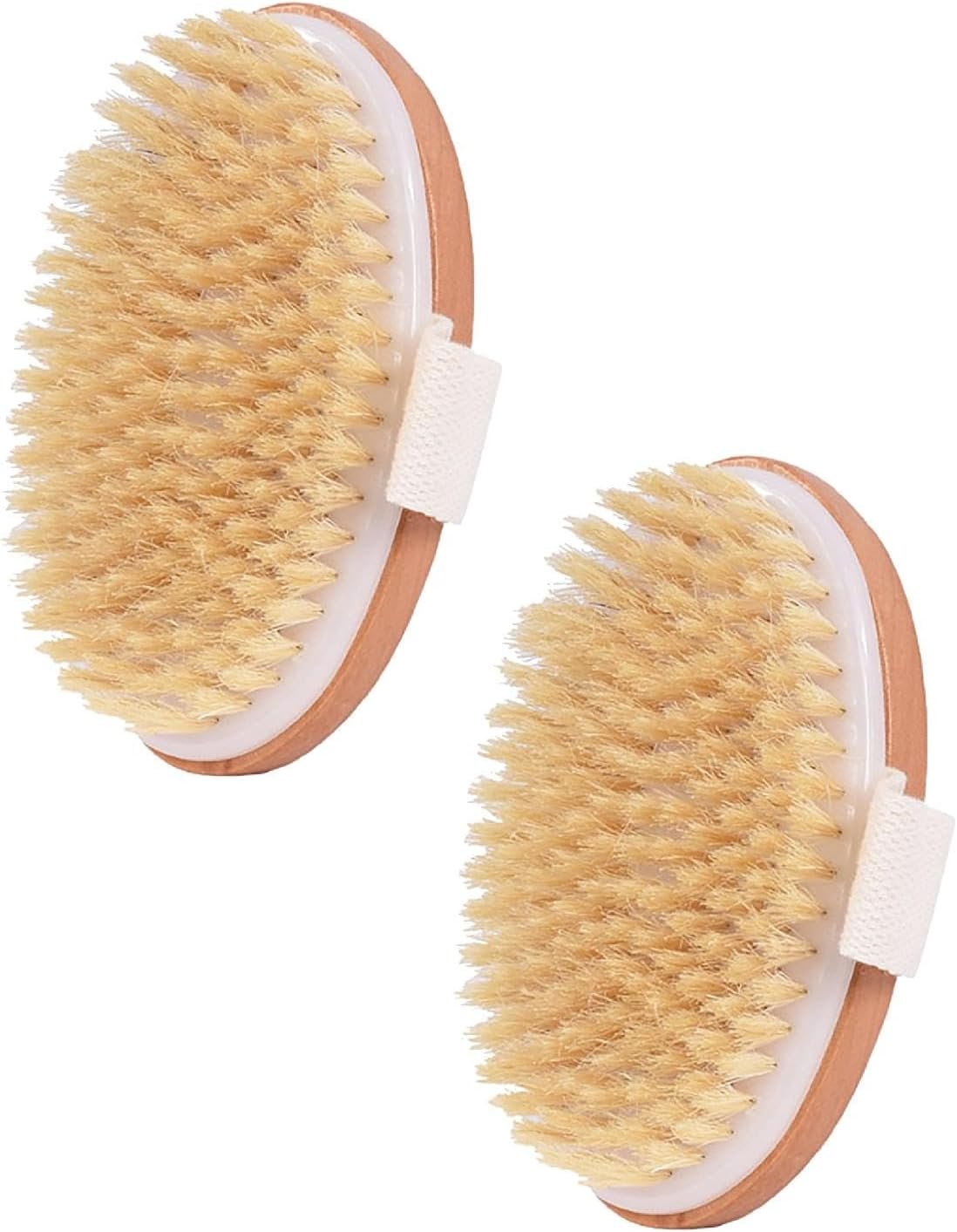 2 Pack Dry Brushing Body Brush for Lymphatic Drainage, Exfoliating Natural Bristle Body Scrubber for Women,Mens Body Scrubber for Cellulite Reduction,Face Cleansing,Glowing Skin,Blood Circulation