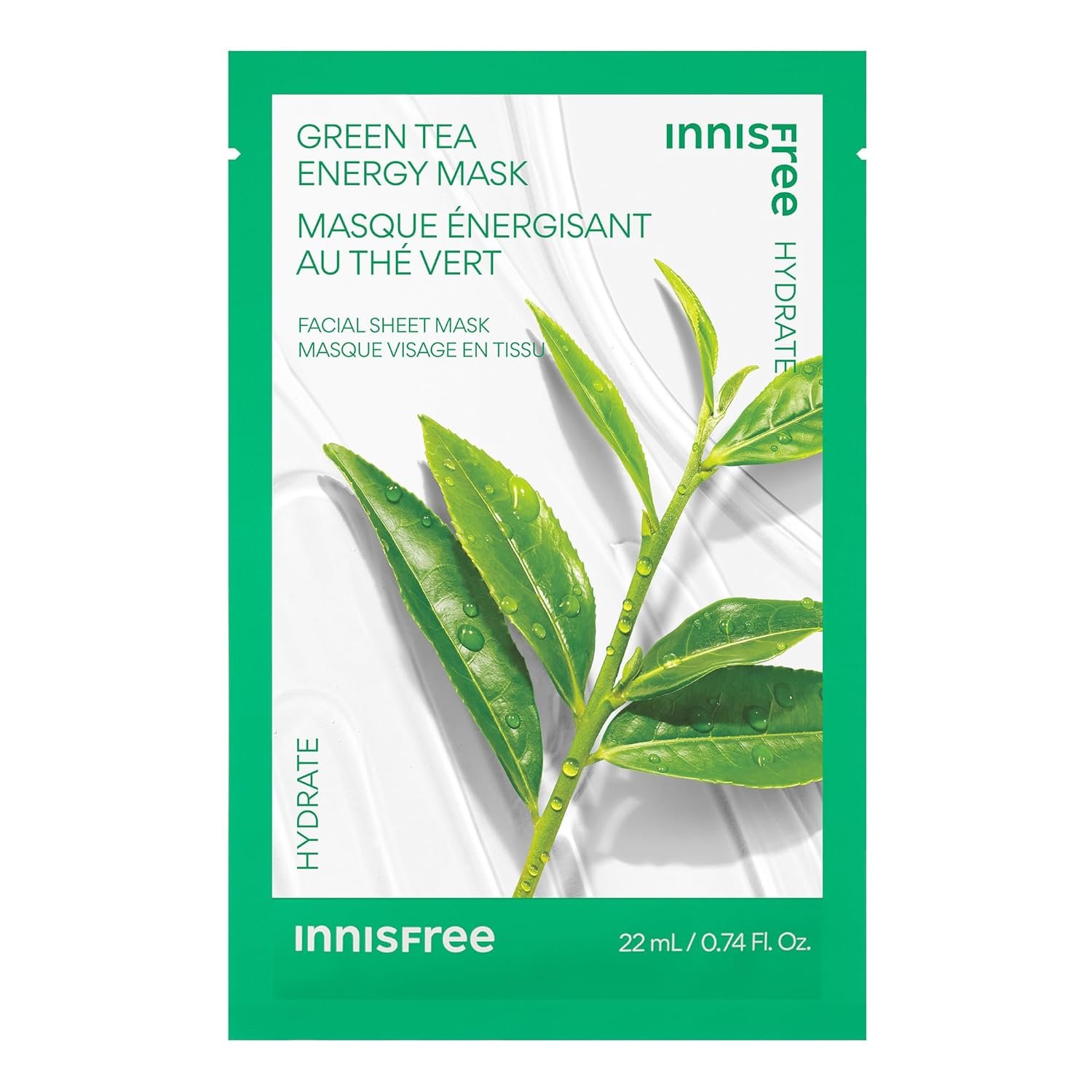 innisfree Energy Mask, Korean Sheet Mask with Hydrating Serum for Soothing, Brightening, and Glowing Skin Care Routine