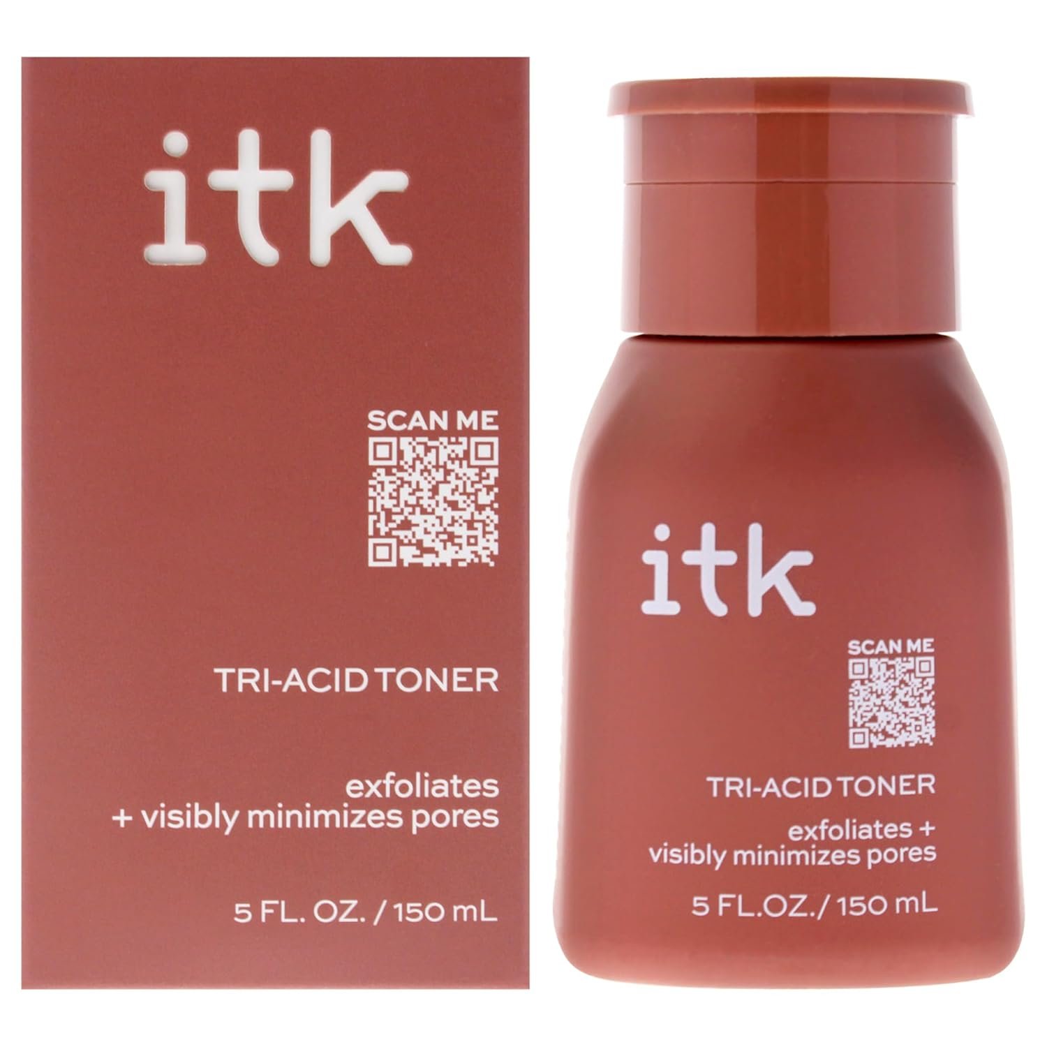 ITK Tri-Acid Facial Toner with AHA, BHA, PHA + Niacinamide – Exfoliate Face + Minimize Pores – Salicylic + Lactic Acid – Brighten Dark Spots + Glow, 5 Fl Oz