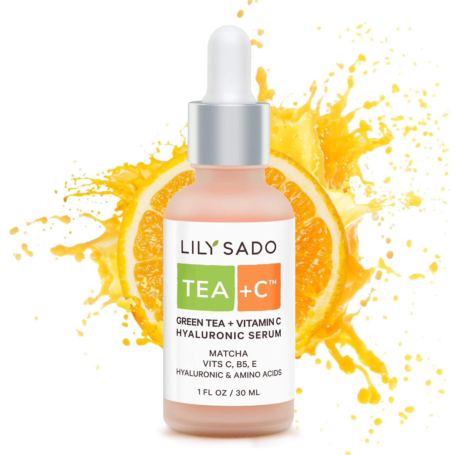 LILY SADO TEA+C Green Tea + Vitamin C Super Serum – Natural Vegan Serum – Best Antioxidant, Anti-Wrinkle Moisturizing Formula – Softens, Hydrates, Firms & Tones for Luscious, Radiant Skin