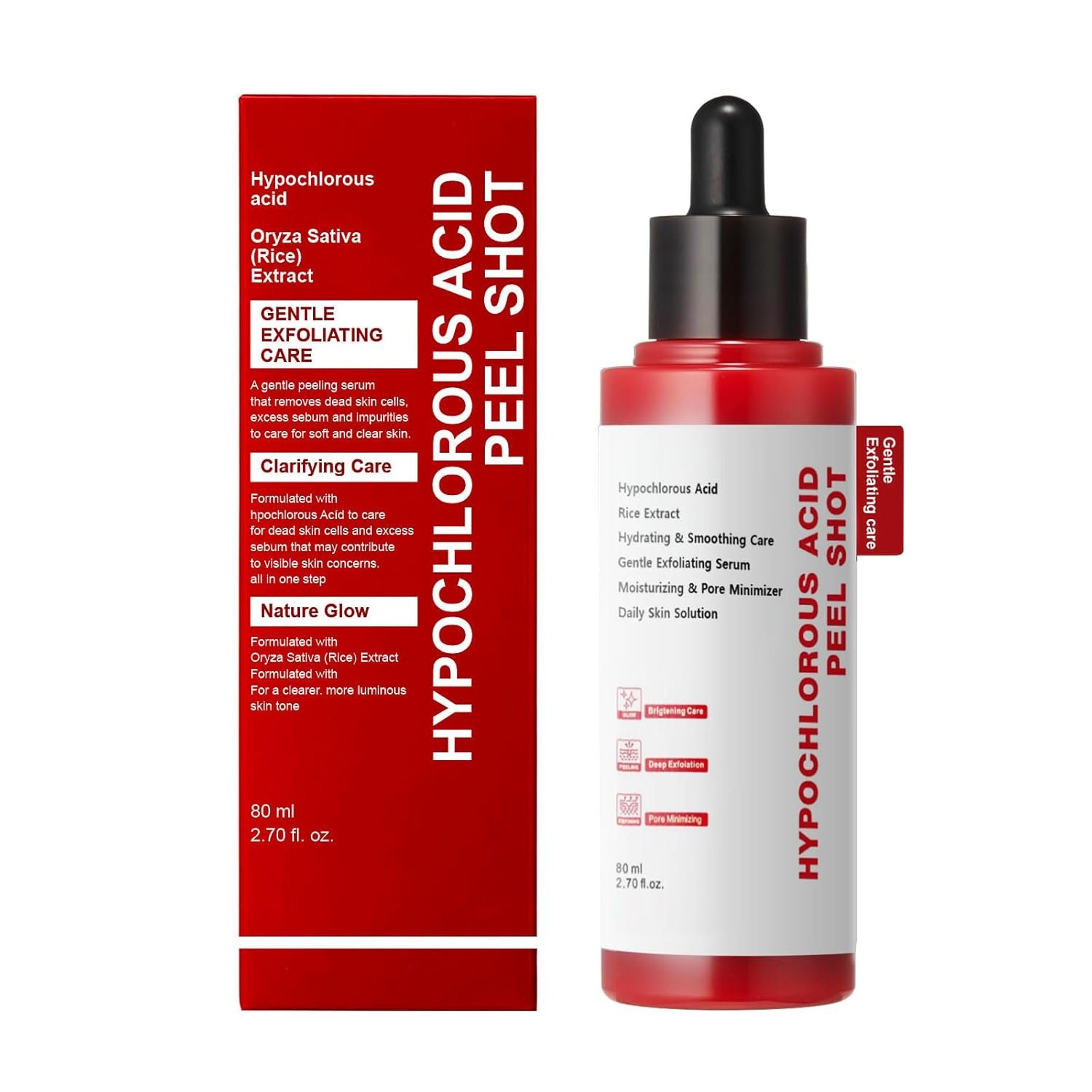 Gentle Exfoliating Serum with Hypochlorous Acid & Rice Extract – Daily Peel Solution for Smooth & Radiant Skin – 80ml
