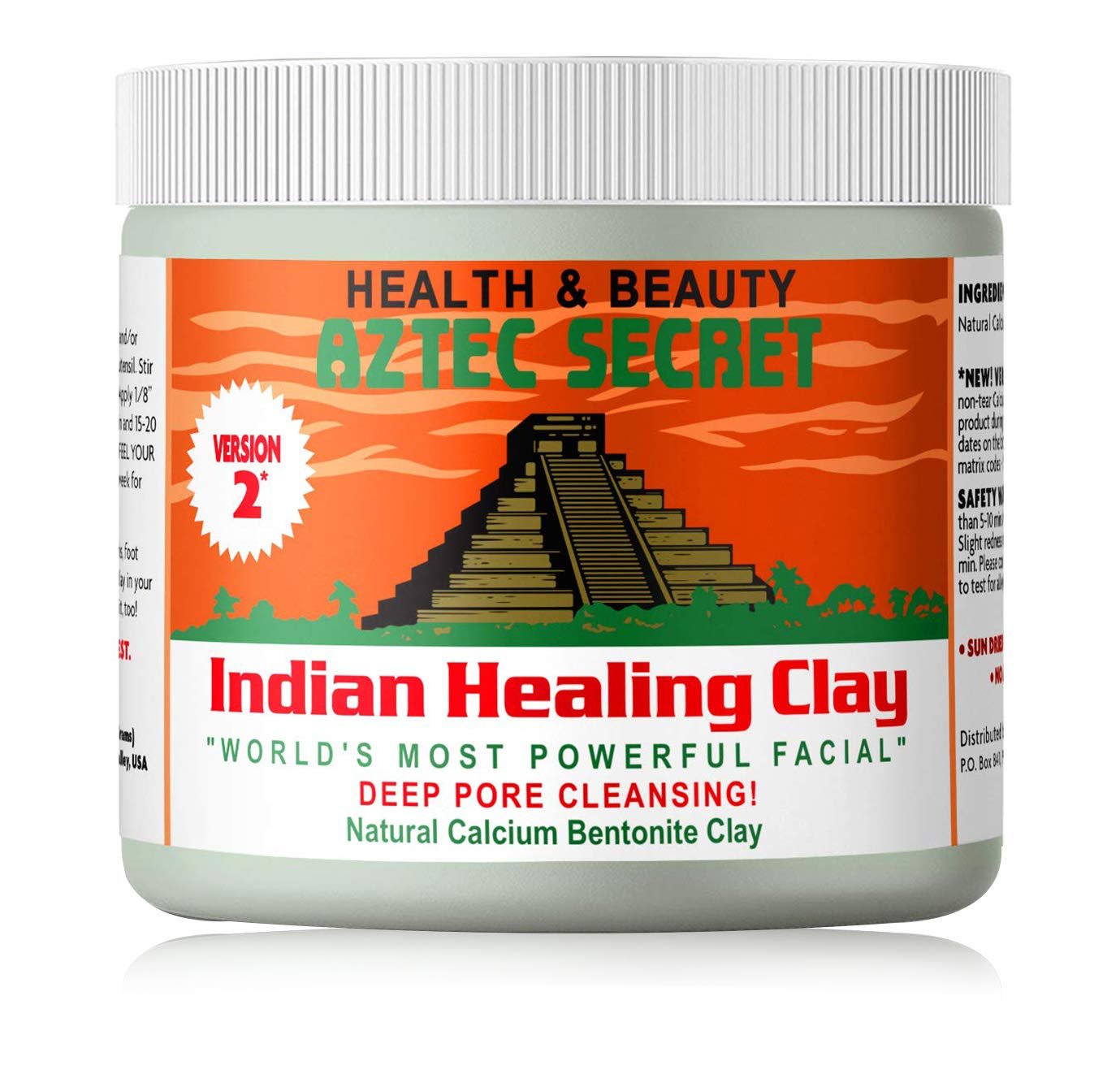 Aztec Secret– Indian Healing Clay 16 Oz – Deep Pore Cleansing Facial & Body Mask – The Original 100% Natural Calcium Bentonite Clay – New Version 2