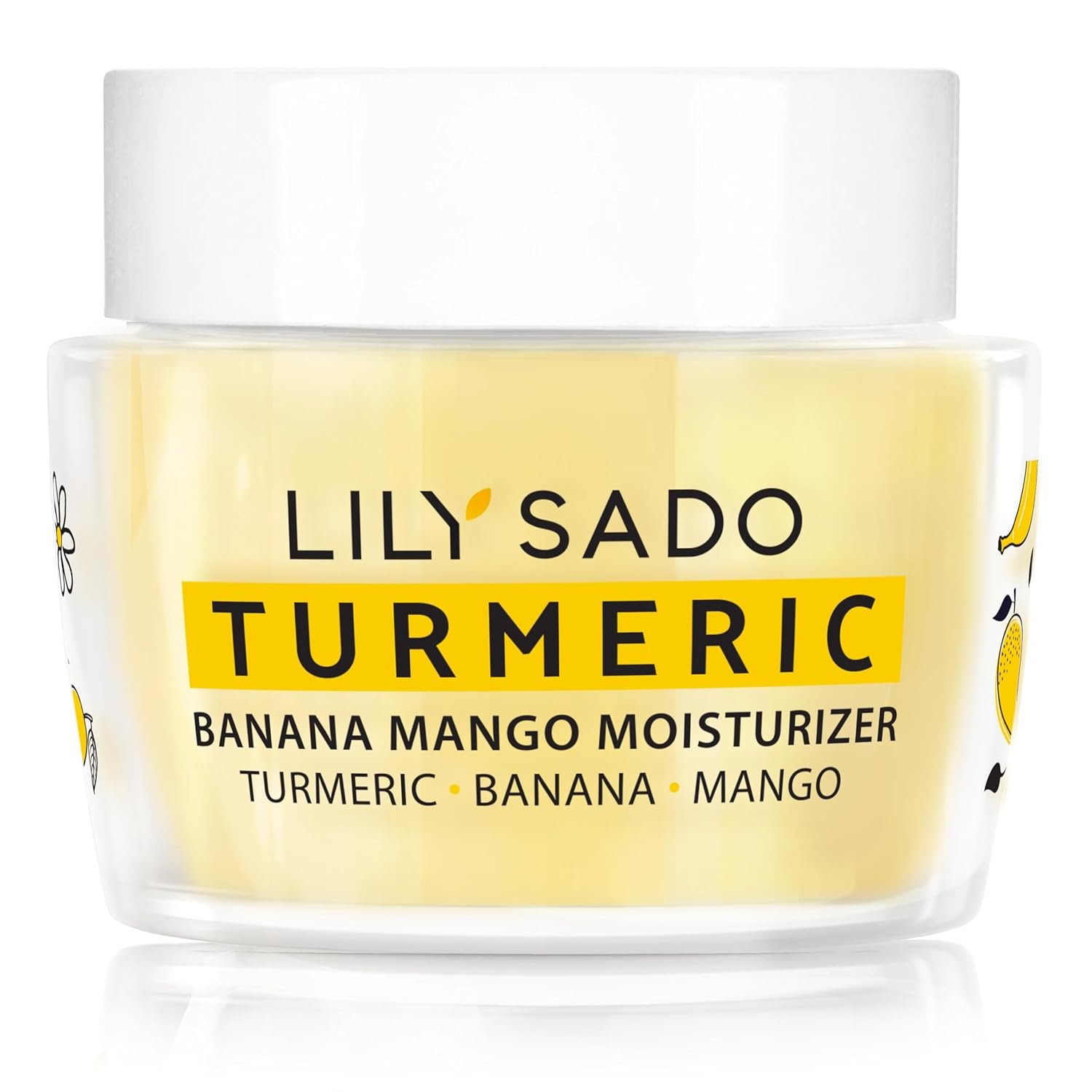 LILY SADO Turmeric Banana Mango Face Moisturizer – Luscious Creamy Nutrient-Rich Natural Daily Facial Cream w Chamomile & Rosemary – Vegan Anti-Aging Lotion For Wrinkles & Fine Lines
