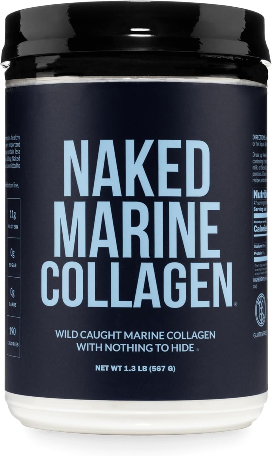 NAKED Marine Collagen Peptides Protein Powder – Unflavored – from Wild Caught Cod – Paleo Friendly, Non-GMO, Soy-Free, Gluten-Free – 47 Servings