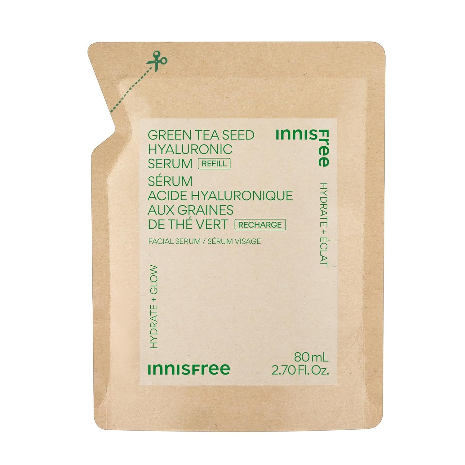 innisfree Green Tea Seed Hydrating Serum with Hyaluronic Acid & Niacinamide, Korean Face Serum for Glow & Skin Barrier Suport, Available in Refill & Sets