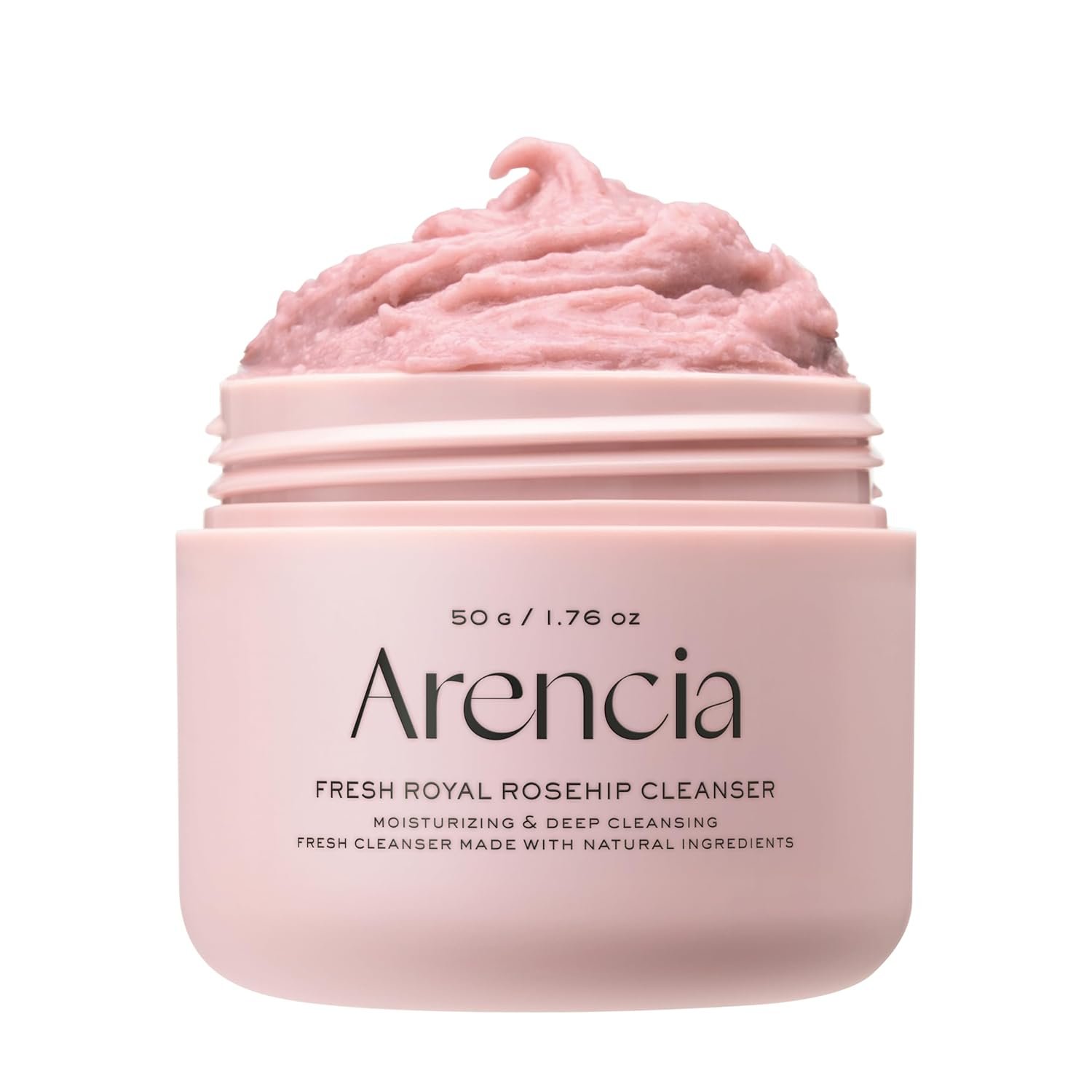Arencia Rosehip Brightening Rice Mochi Face Cleanser & Daily Scrub – Moisturizing, Exfoliating & Deep-Cleansing – All Skin Types with Rice Powder & Rice Water (1.76oz)
